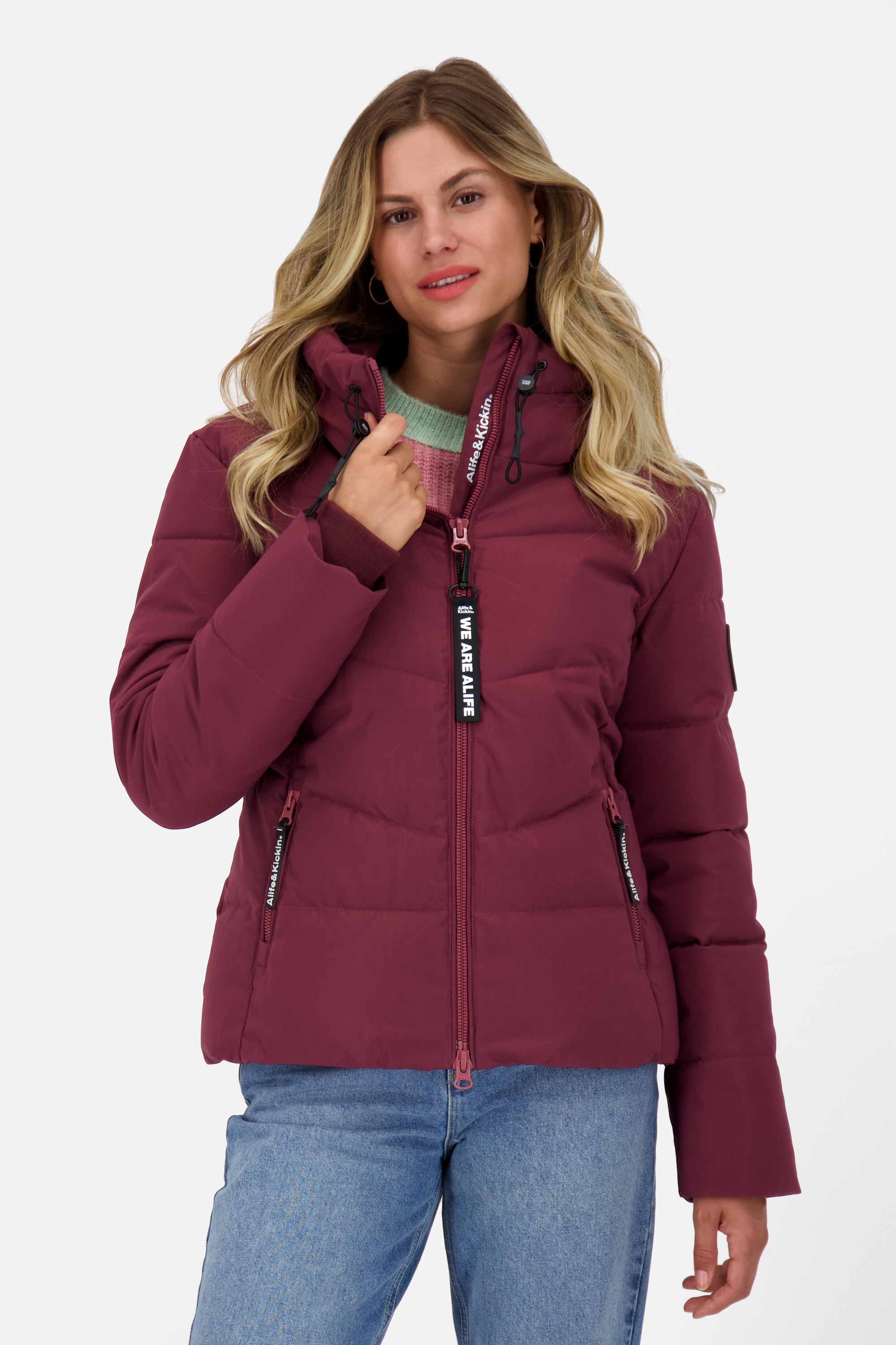 Alife & Kickin Winterjacke »Damen MicaelaAK A«, Kurze warme Jacke mit gefütterten Reißverschlusstaschen und Kapuze
