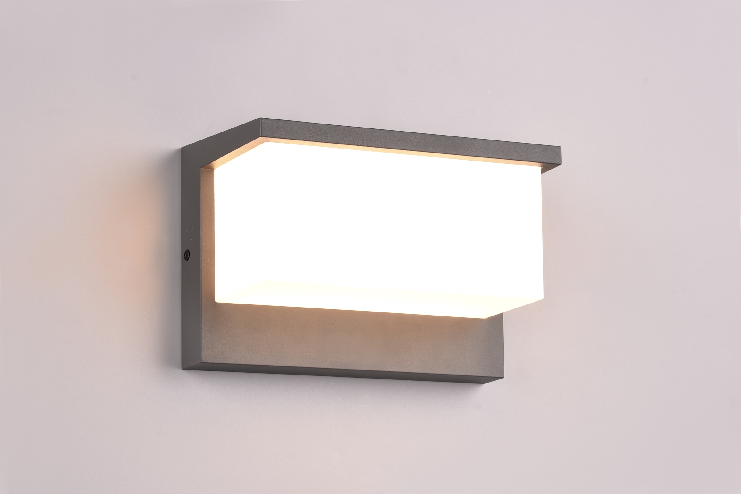 TRIO Leuchten LED Außen-Wandleuchte »NESTOS, Outdoor Wandlampe Hauswand IP54, LED 13W 1300 Lumen 3000 K«, 1 flammig, Leuchtmittel LED-Board | LED fest integriert, LED Wandlampe Garten Terrasse Hauswand, Schirm Kunststoff Breite 23 cm