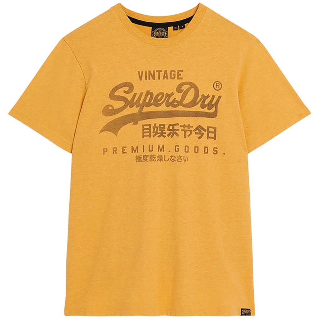 Superdry T-Shirt »Basic Shirt CLASSIC VL HERITAGE T SHIRT mit Logodruck«, (Klassische Passform mit Rundhalsausschnitt)