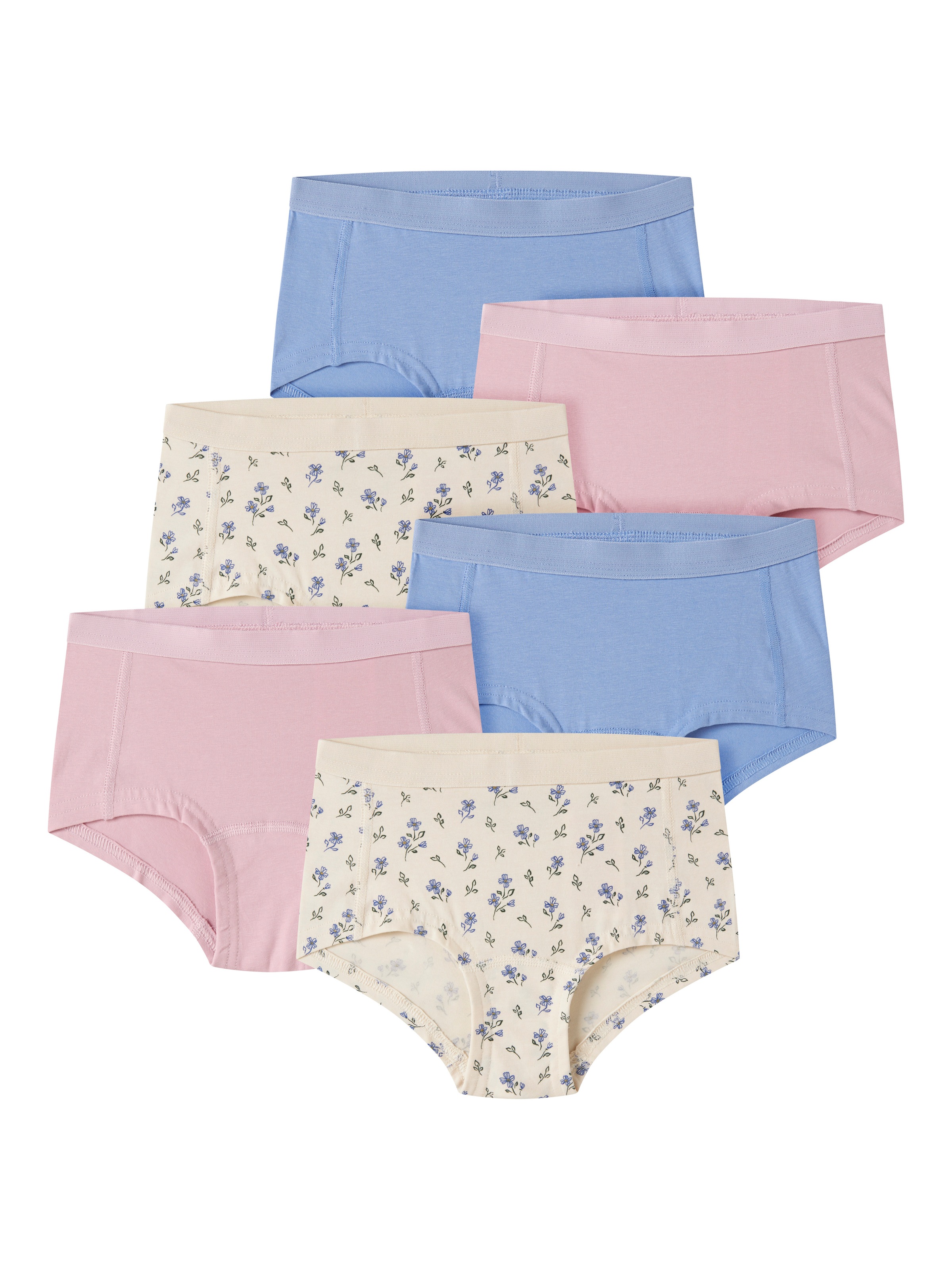NAME IT Mädchen Hipster "NKFHIPSTER 6P BUTTERCREAM FLORAL NOOS", Gr. 122buttercream detail:flower aop, corsage, grapemist, Jersey, Obermaterial: 95%