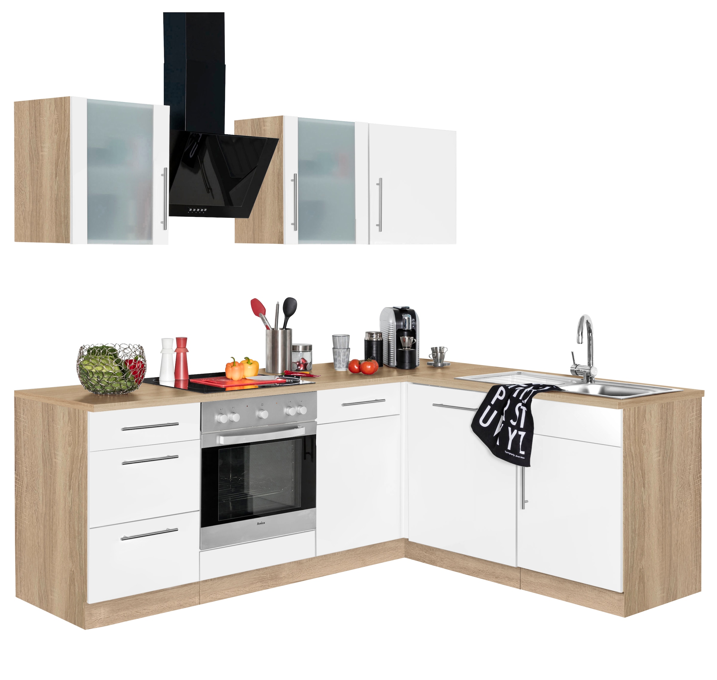 wiho Küchen Winkelküche »Cali«, ohne E-Geräte, Stellbreite 220 x 170 cm