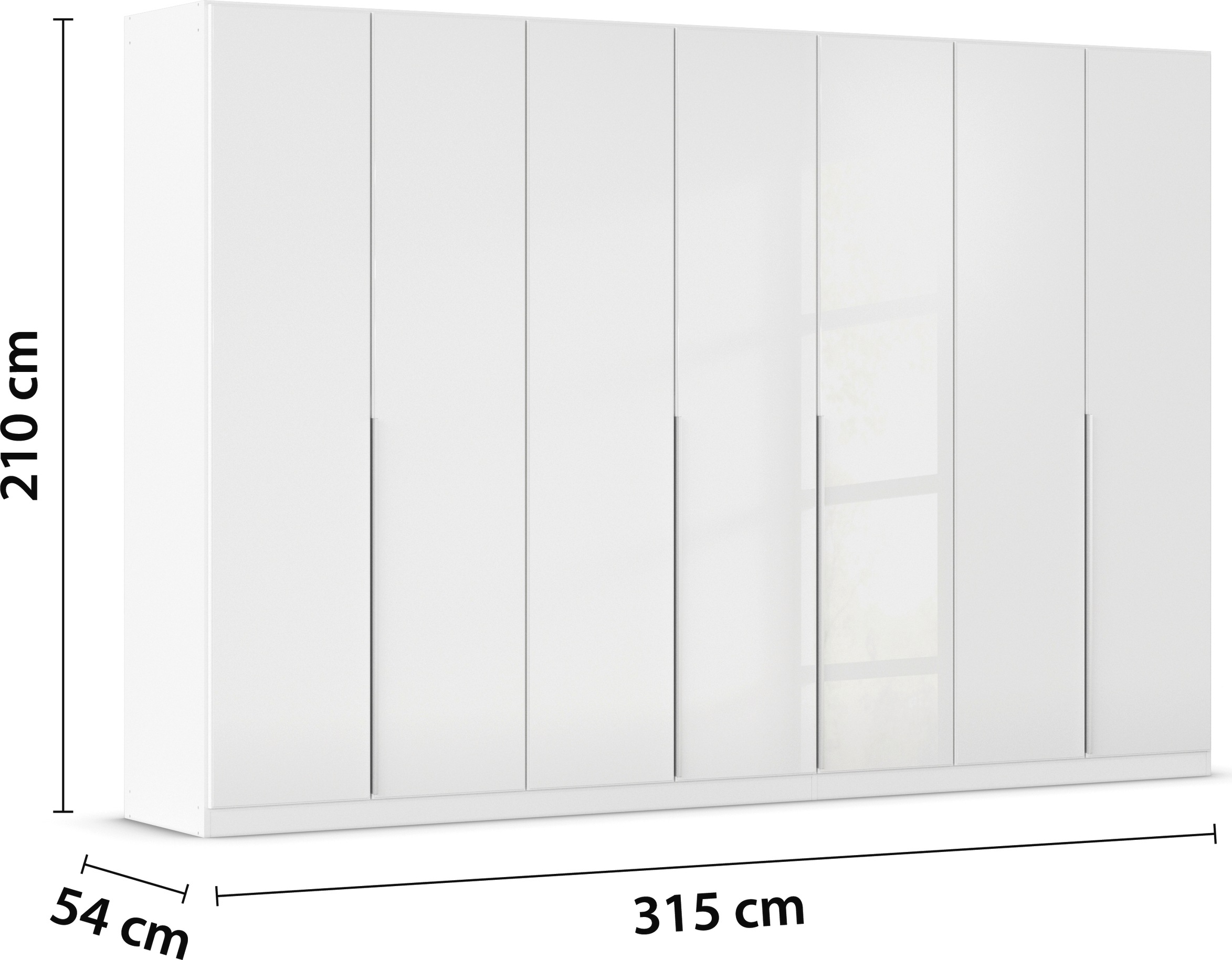 rauch Drehtürenschrank »Kleiderschrank Kleiderschränke Schrank Garderobe AGORDO mit Glasfront«, (in zwei Griff-Farben), durchdachte Innenausstattung, in 6 Breiten und 2 Höhen MADE IN GERMANY