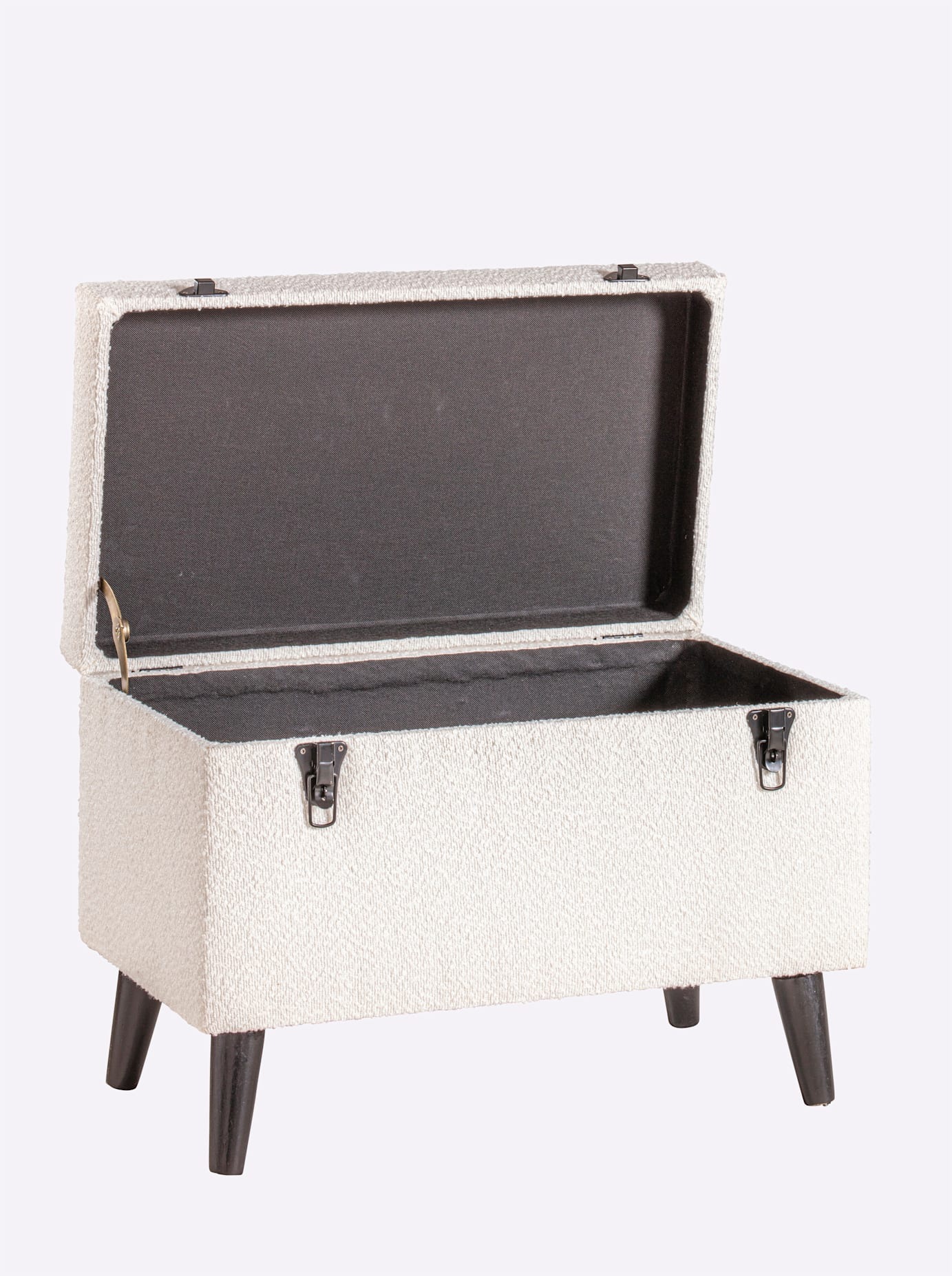 Truhenbank HEINE HOME, beige (ecru), B:64cm H:47cm T:36cm, Holz, Kunststoff, MDF, Polyester, Sitzbänke 3