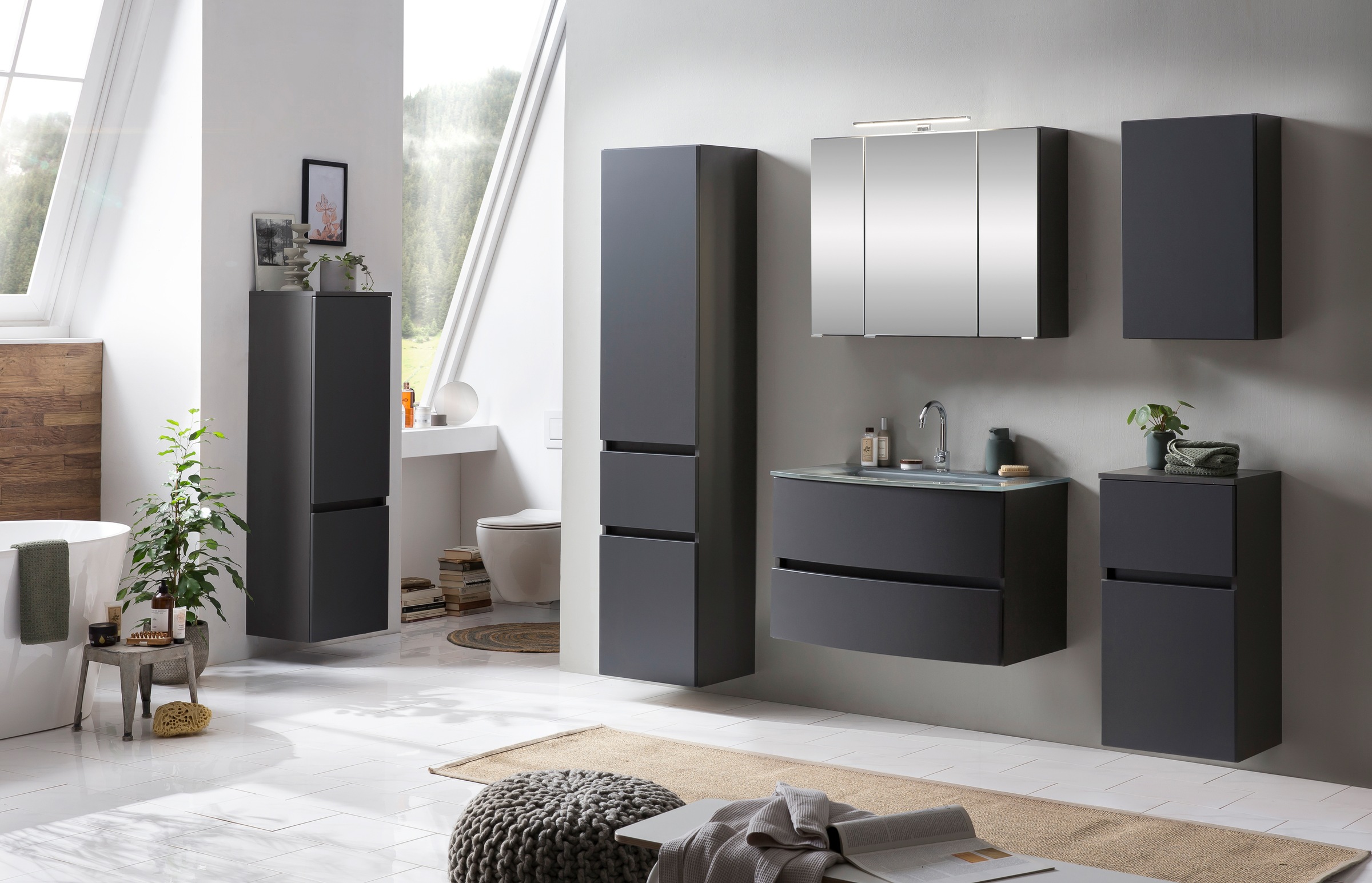 welltime Spiegelschrank »Kaunas«, 80 cm breit, Soft-Close-Funktion