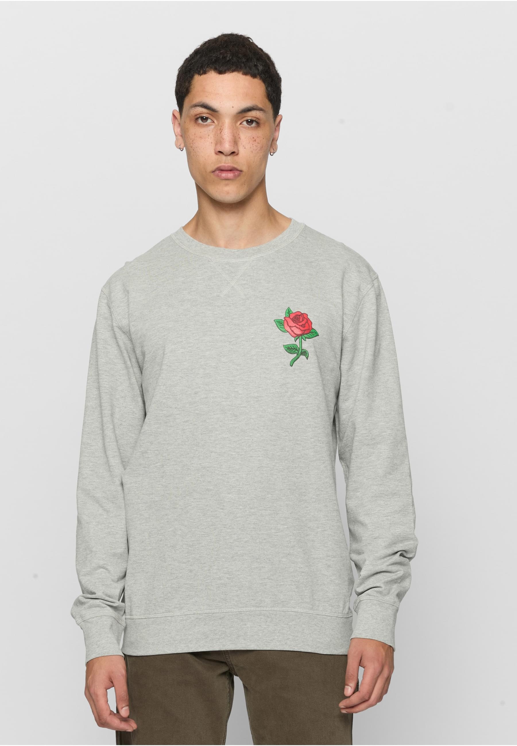 MisterTee Rundhalspullover »MisterTee Herren Rose Crewneck«, (1 tlg.)