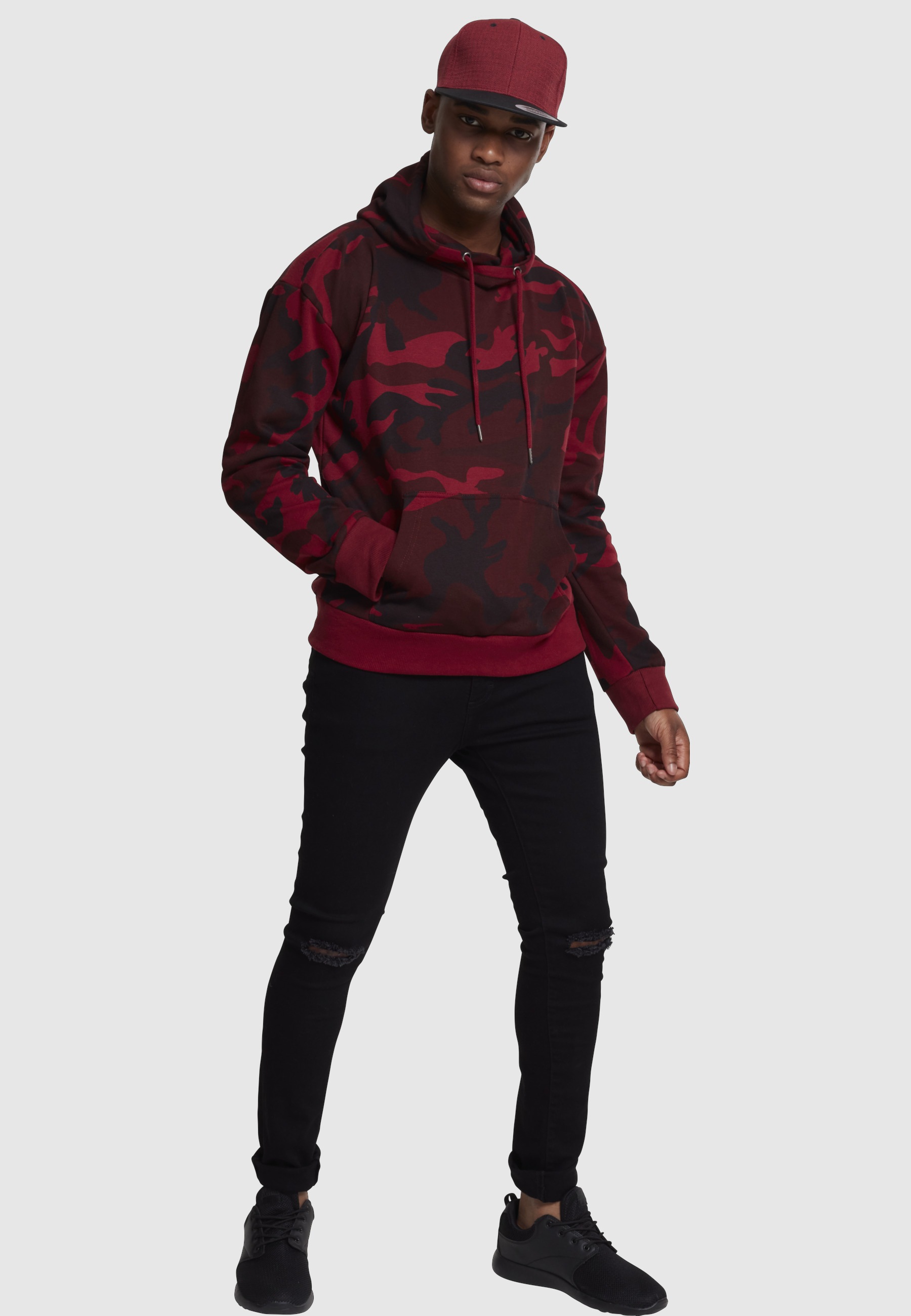 URBAN CLASSICS Rundhalspullover »Urban Classics Herren High Neck Camo Hoody« 1