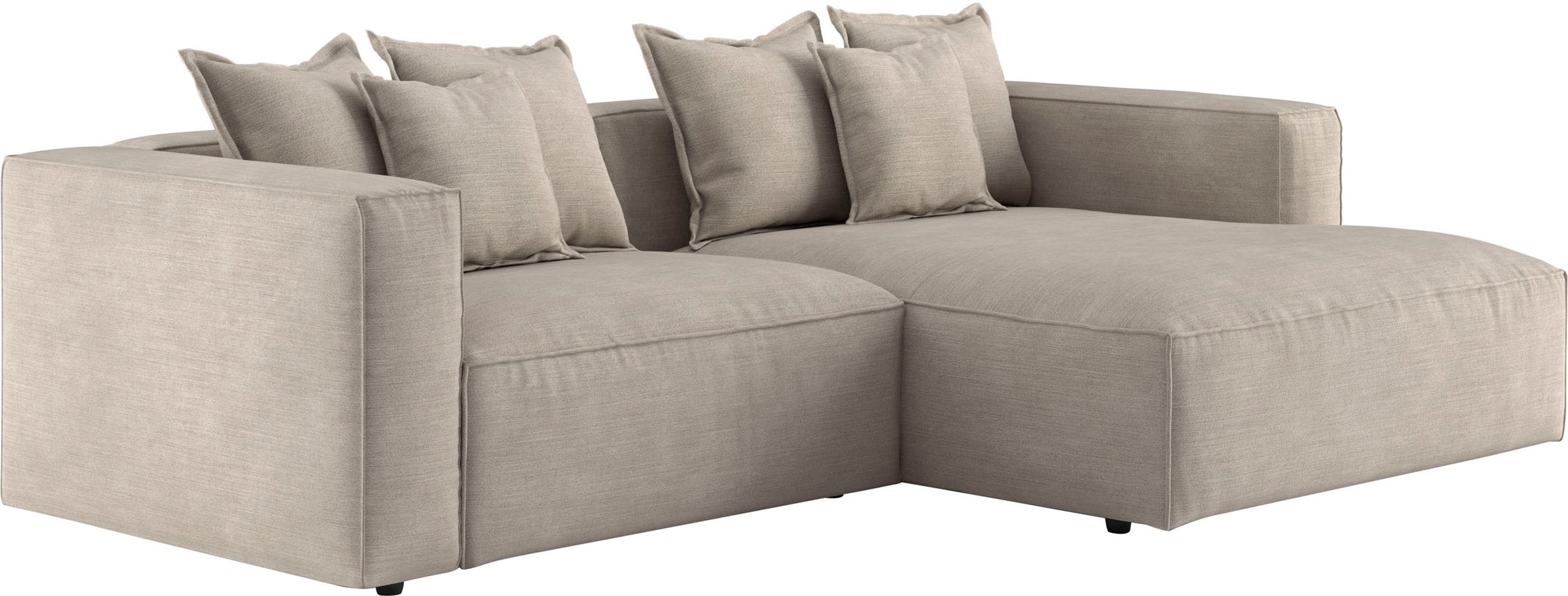 INOSIGN Ecksofa »Cowboy L-Form«, mit 6 Kissen, kubisches Sofa