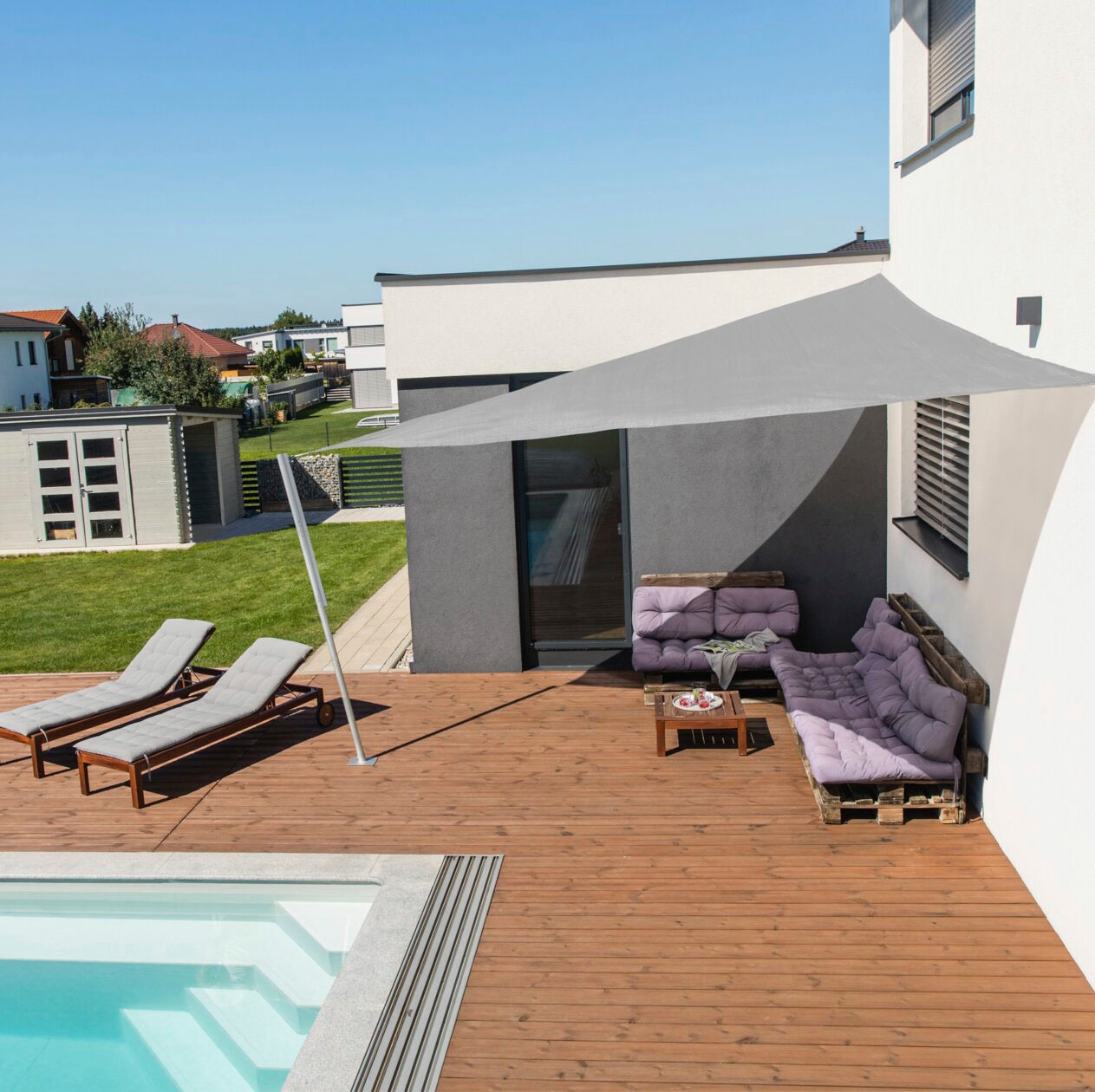 Windhager Sonnensegel »Capri Dreieck«, 5x5x5m, grau