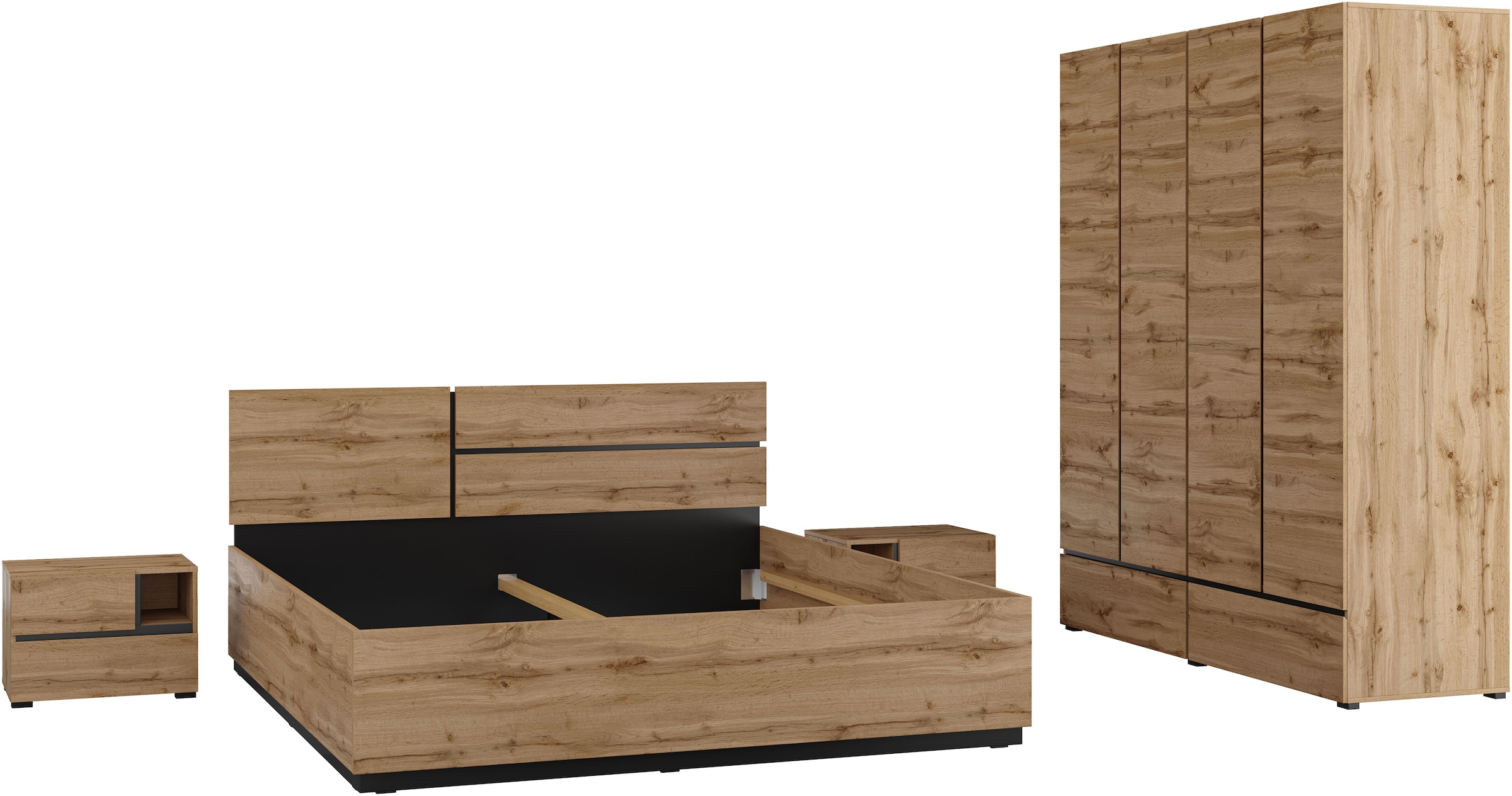Home affaire Schlafzimmer-Set "Cross, moderne, grifflose Optik, FSC-zertifi günstig online kaufen
