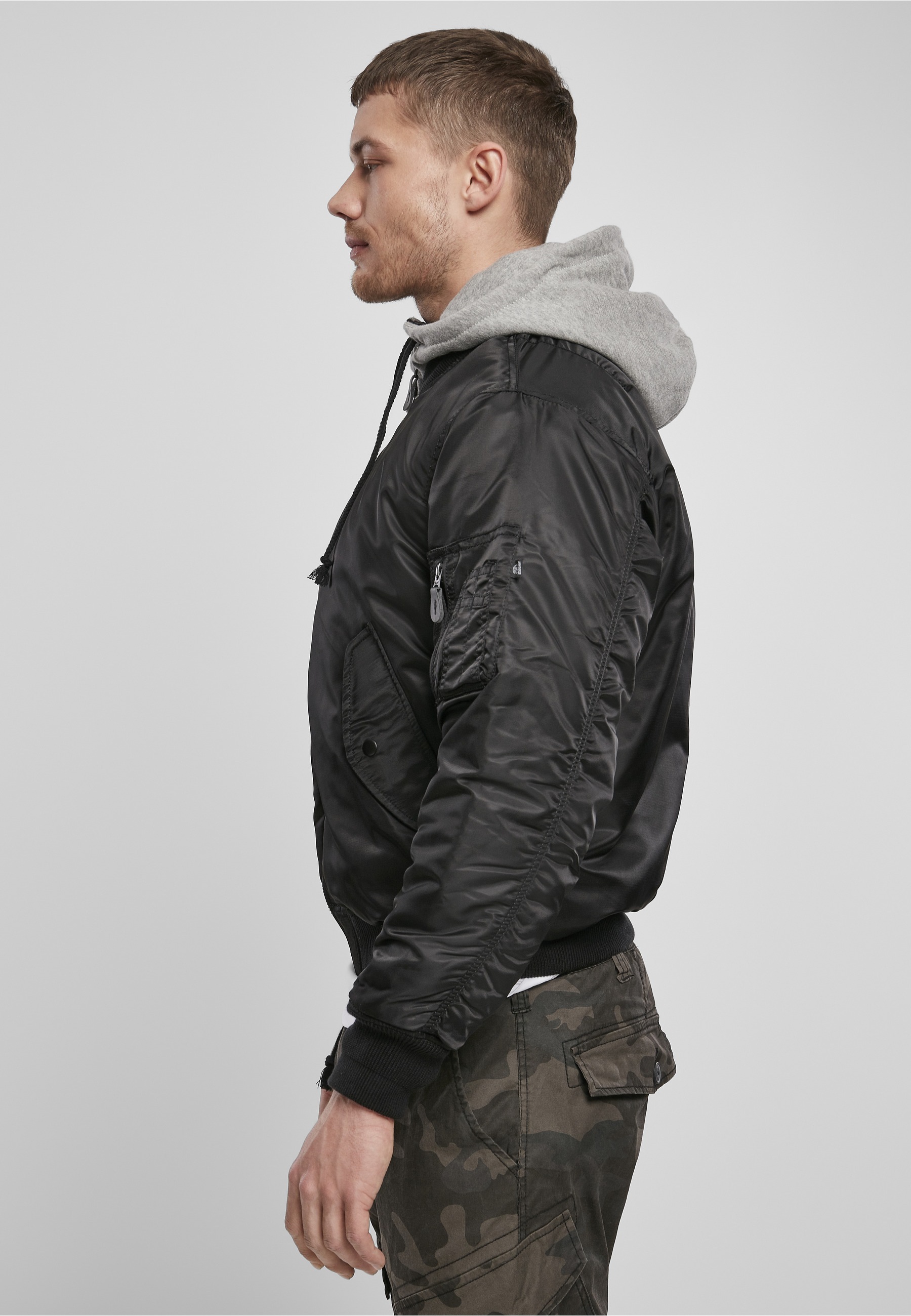Brandit MA1 Bomber Jacket Black/Grey S 3