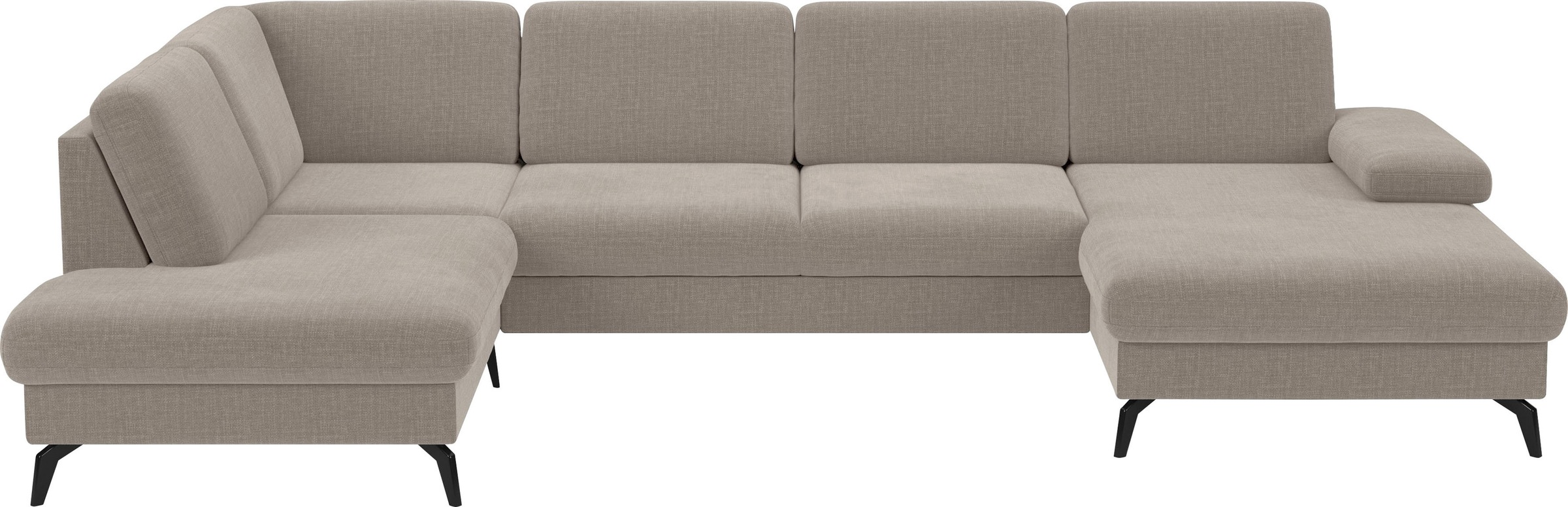 Wohnlandschaft SIT & MORE, B:335cm H:82cm T:212cm, beige, 100% Polyester, Sofas, "Morris Jubi", wahlweise mit Armteilverstellung, Bettfunktion &