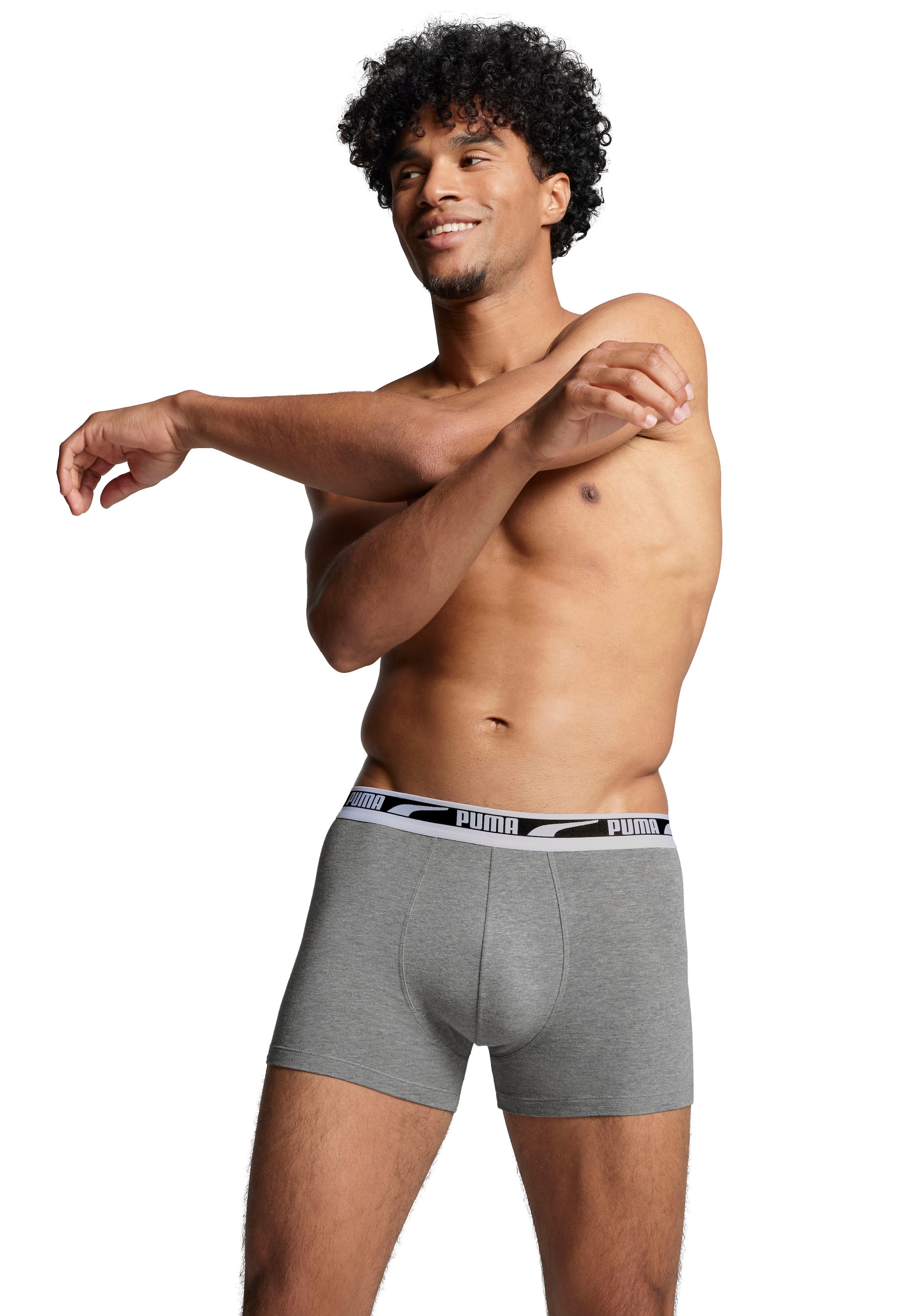 PUMA Boxershorts »MEN MULTI LOGO BOXER 2P«, (2er Pack), Komfortbund