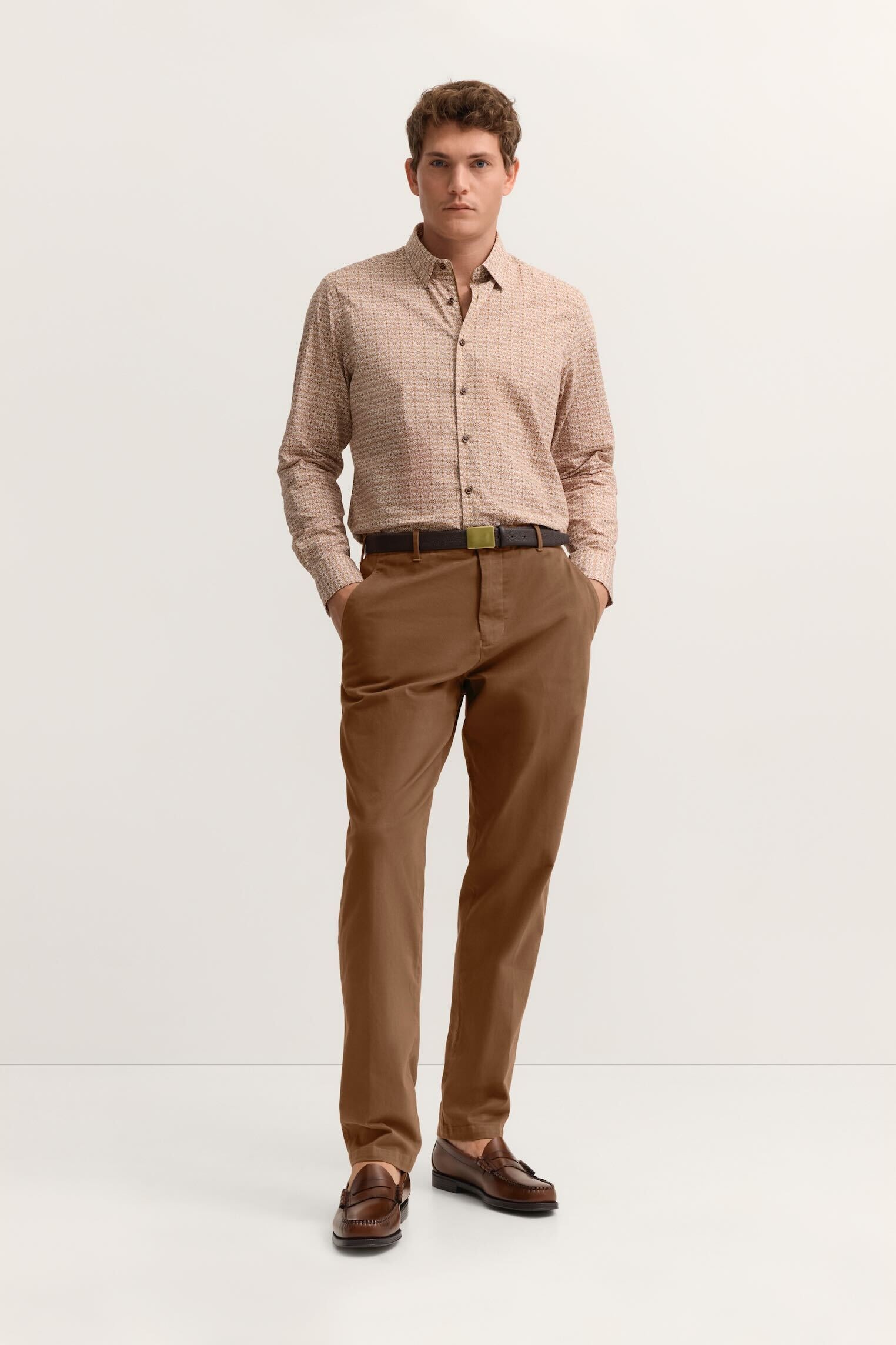 Bugatti Tapered Fit Chino Pants Brass 36 3