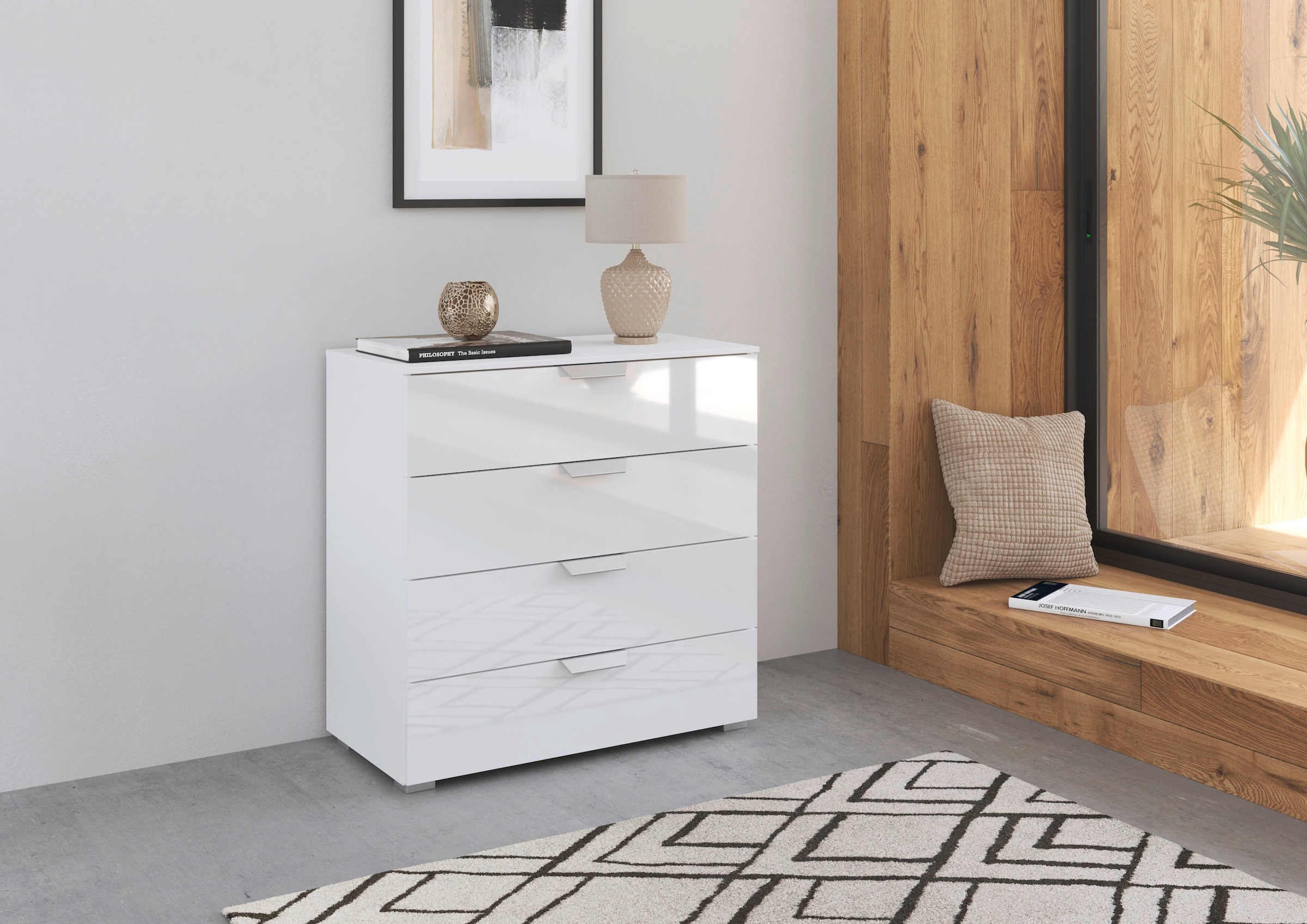 rauch Schubkastenkommode »Sideboard Schubladenkommode ORIAS mit Dekor- oder Hochglanzfront«, (Breite 80 cm inkl. Soft-Close-Funktion), vier große und geräumige Schubladen mit viel Stauraum MADE IN GERMANY