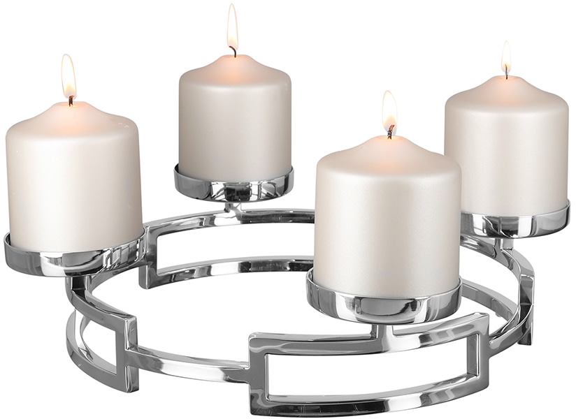 Kerzenleuchter »HOMMAGE, Weihnachtsdeko«, (1 St.), aus Edelstahl, 4-flammig,...