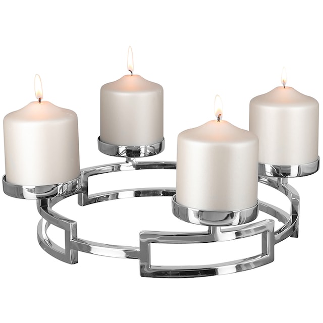 Fink Kerzenleuchter »HOMMAGE, Weihnachtsdeko«, (1 St.), aus Edelstahl, 4- flammig, Adventsleuchter kaufen | BAUR