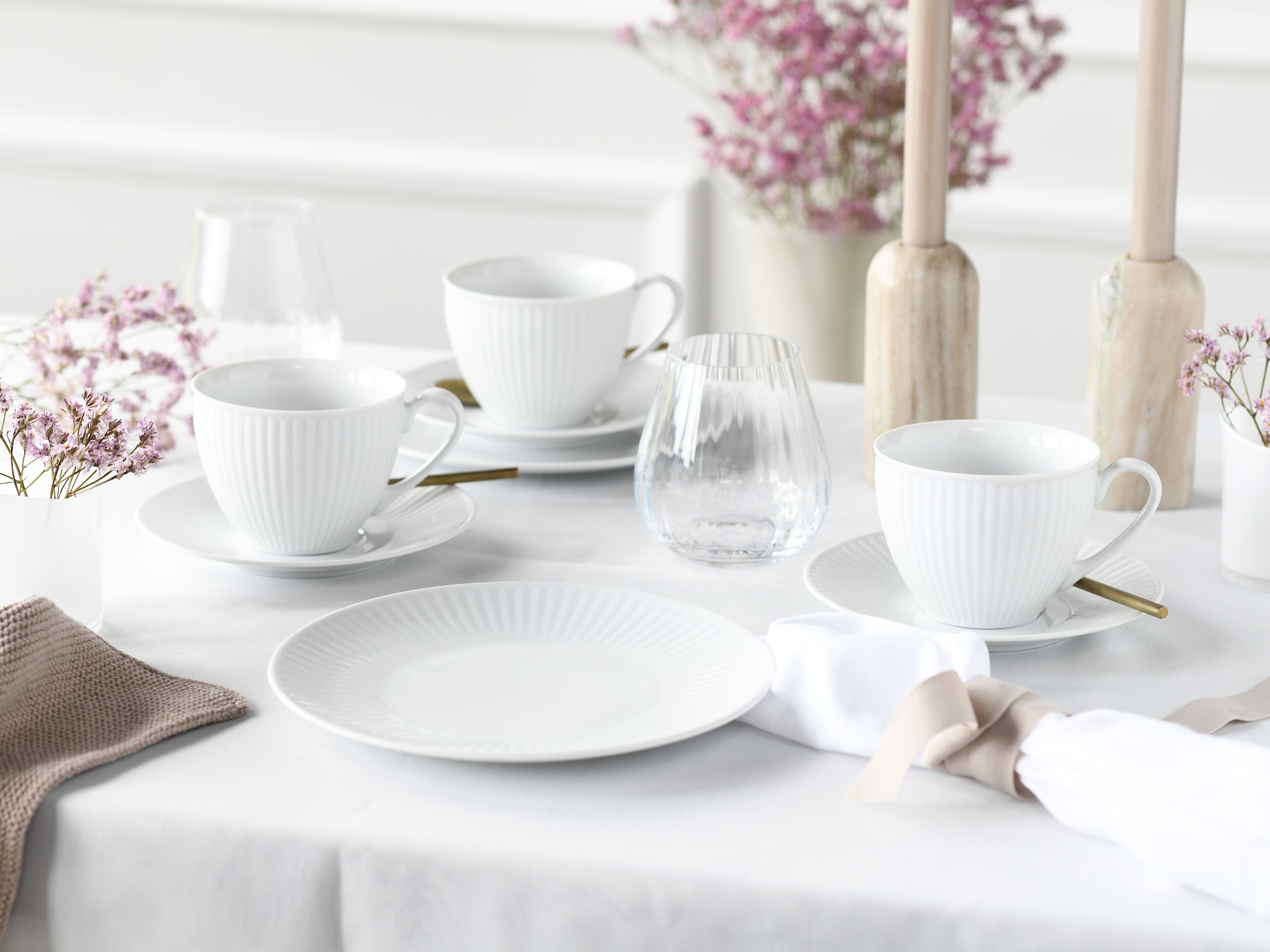 CreaTable Kombiservice »Valencia Weiß, Kombi-Service 30-tlg«, (Set, 30 tlg.), Elegant, Boho Chic