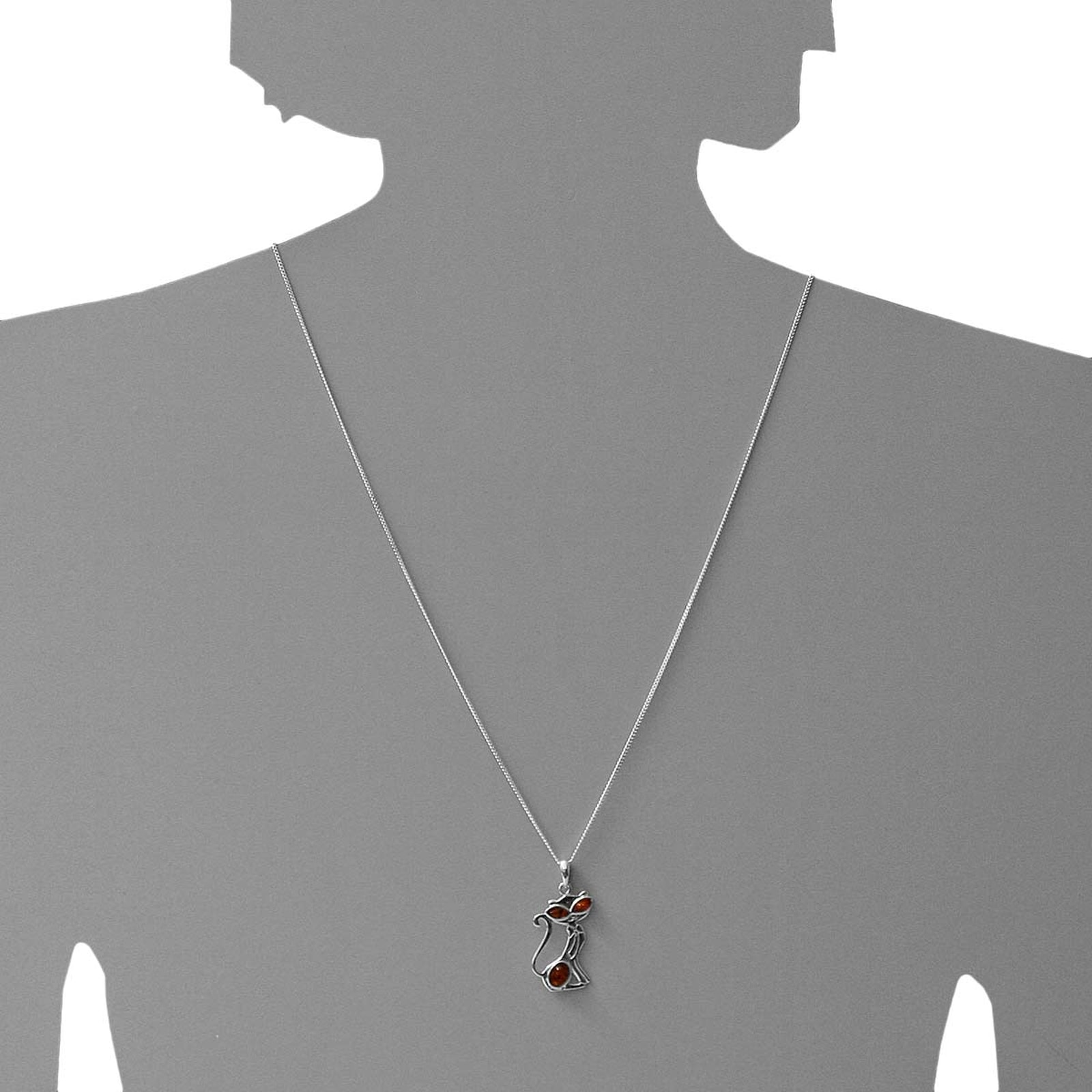OSTSEE-SCHMUCK Kette mit Anhänger »Ostsee-Schmuck Kette mit Anhänger Katze Kette mit Anhänger Katze«, (2 tlg.)