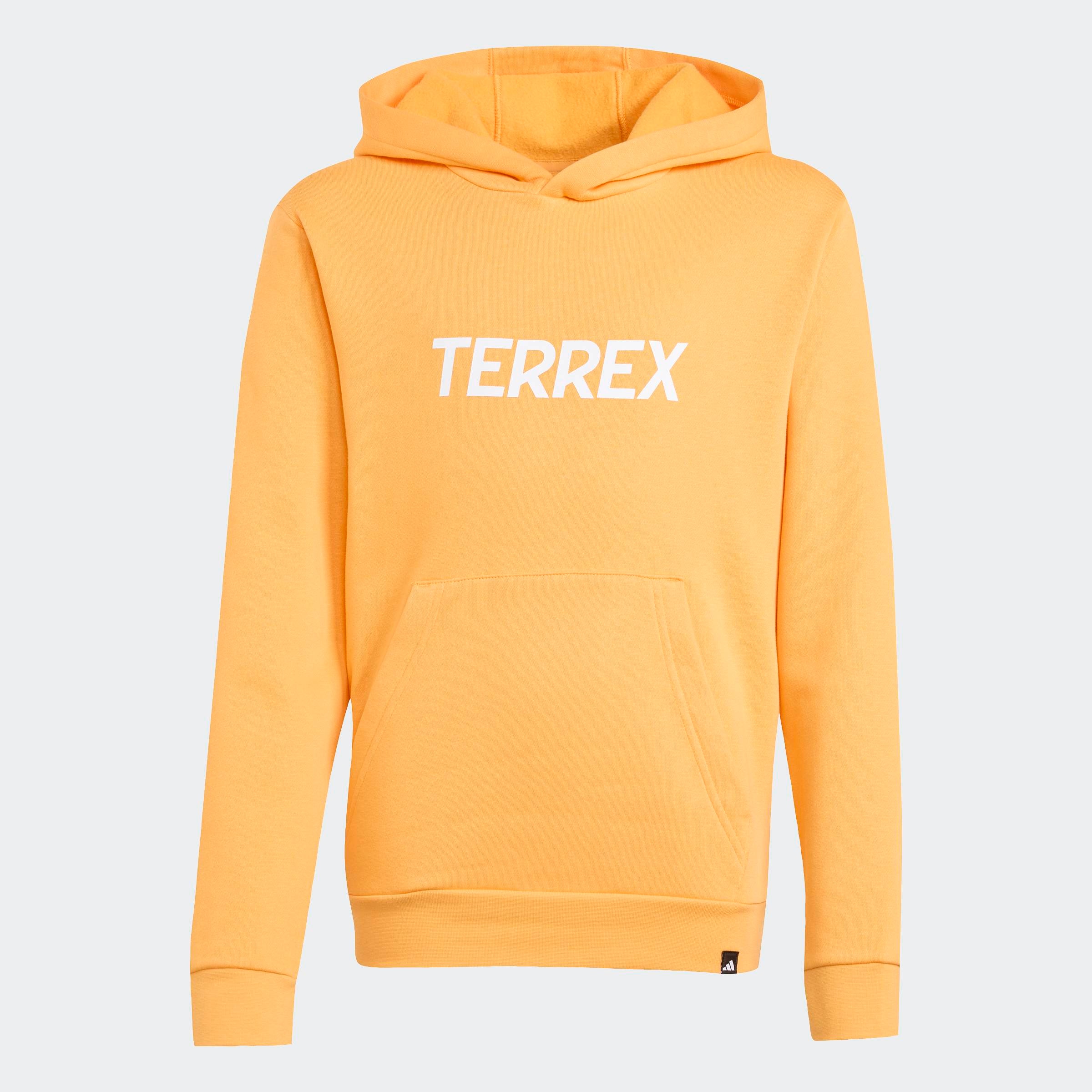ADIDAS TERREX Kinder Kapuzensweatshirt "K MT LOGO HD"pure tangerine, Gr. 128, Obermaterial: 70% Baumwolle, 30% Polyester, Sweatshirts