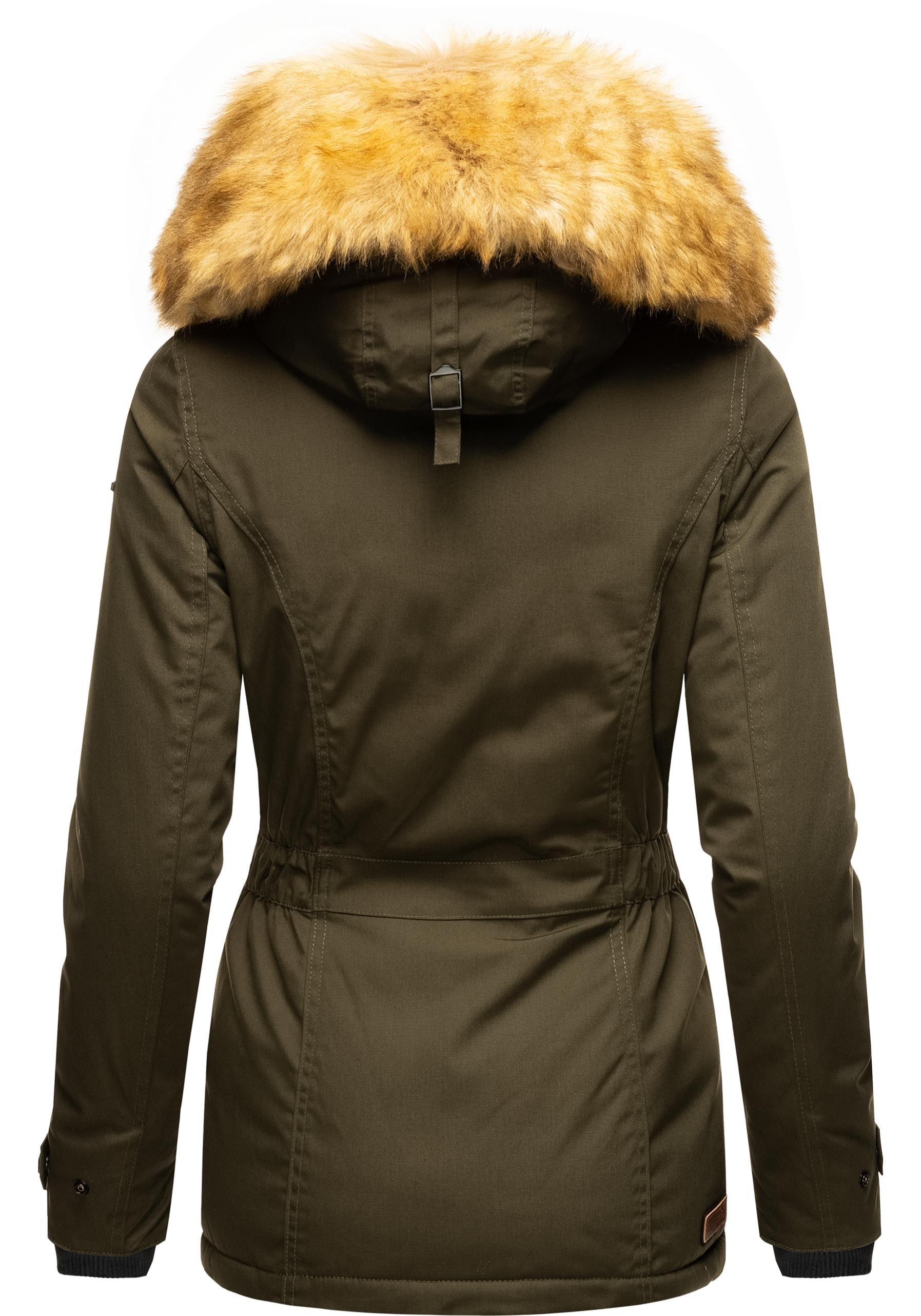 Navahoo Winterjacke bestellen für BAUR edler Parka Kunstfell-Kapuze Kapuze, mit | »Laura«, mit