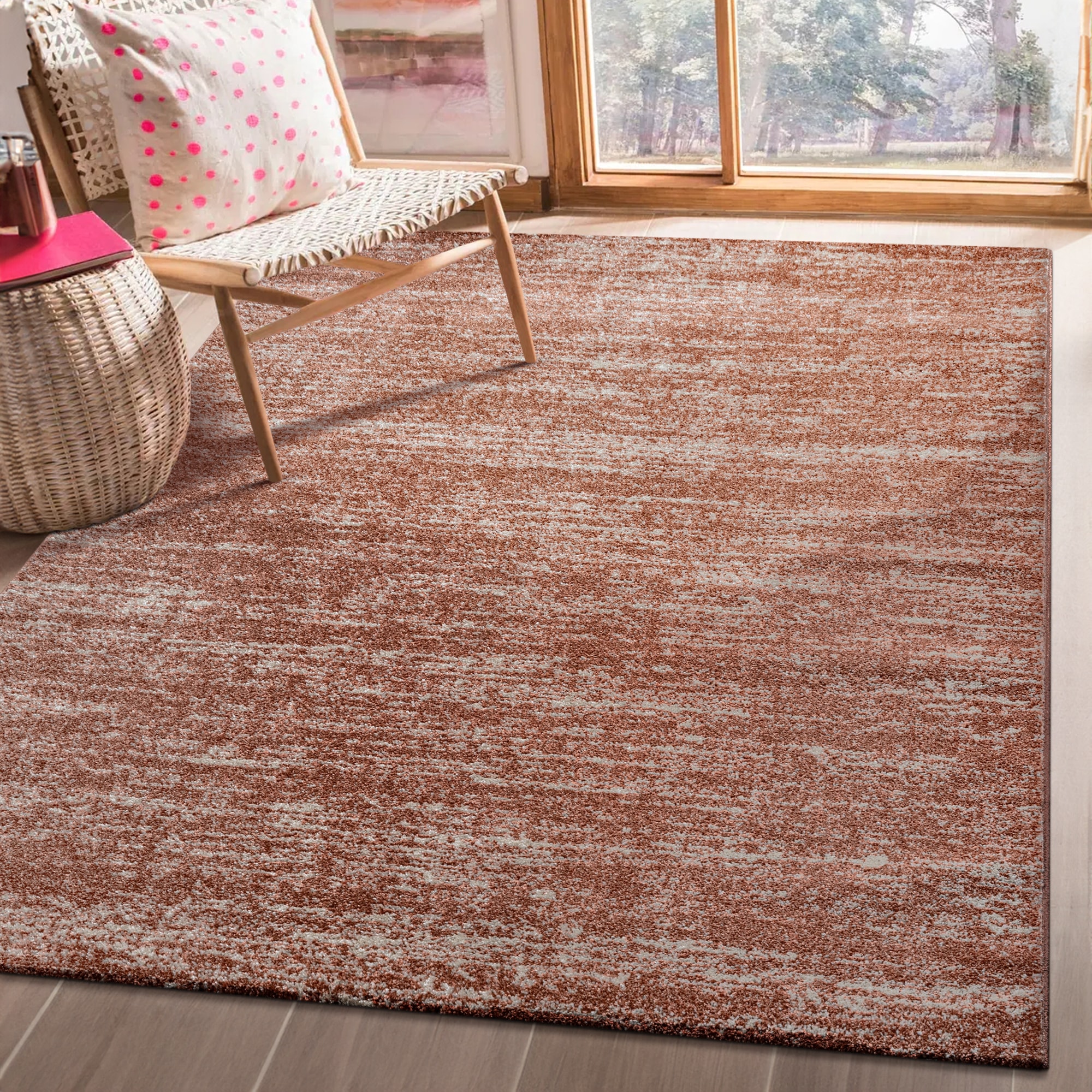Sanat Teppich "Oslo, auch als Läufer und in Rund" rechteckig 10 mm Höhe meliert robuster Kurzflor, Wohnzimmer, Schlafzimmer, auch als Läufer