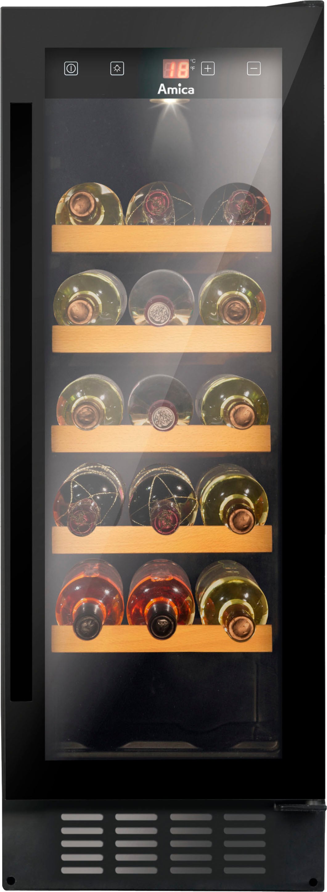 Amica Weinkühlschrank »WK 341 115 S«, für 20 St. Standardflaschen á 075l, Standkühlschrank