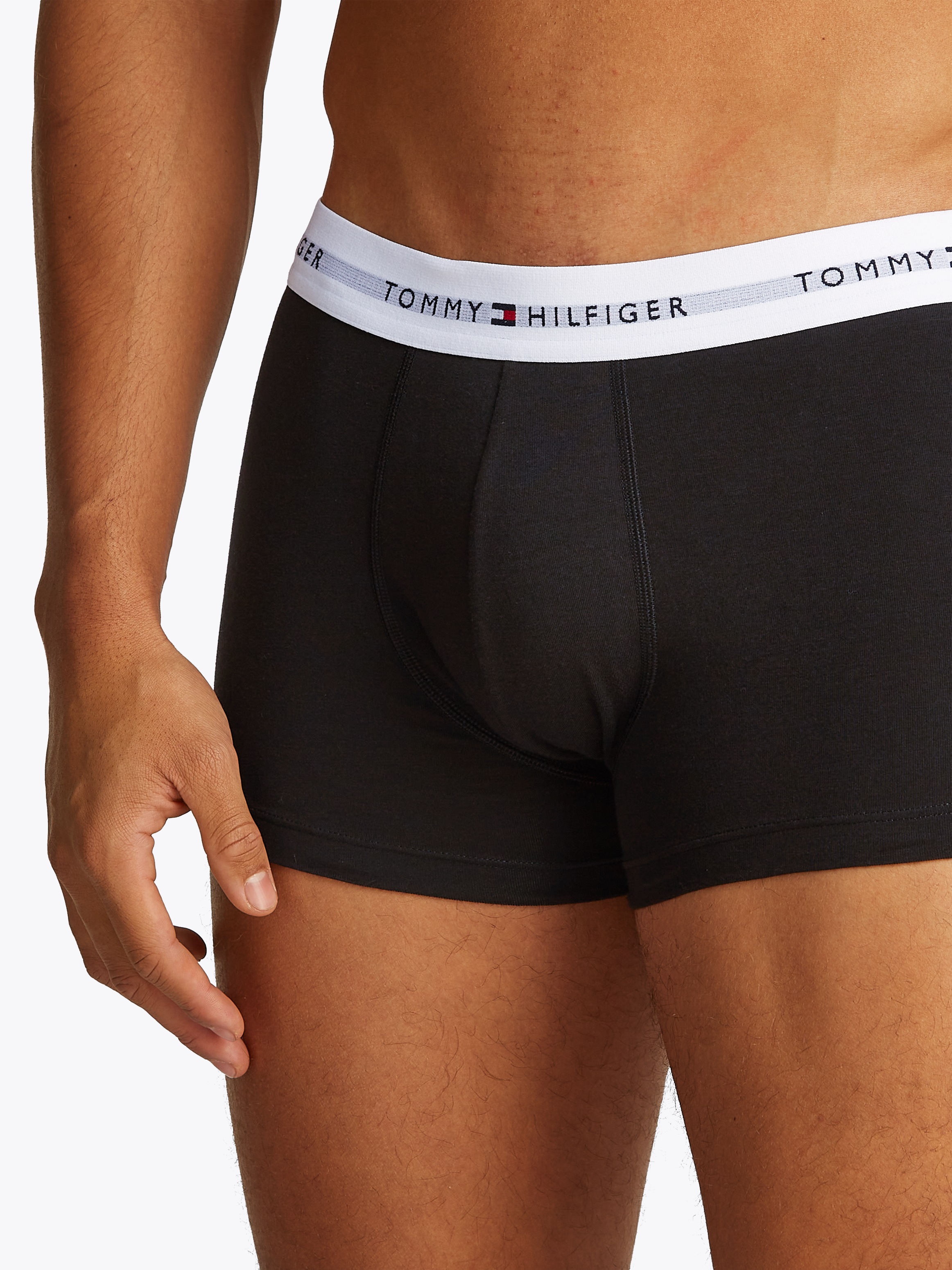 Thumbnail - Tommy Hilfiger Underwear "TRUNK 3 PACK" 3 Stk. mit kontrastfarbenem Logobund