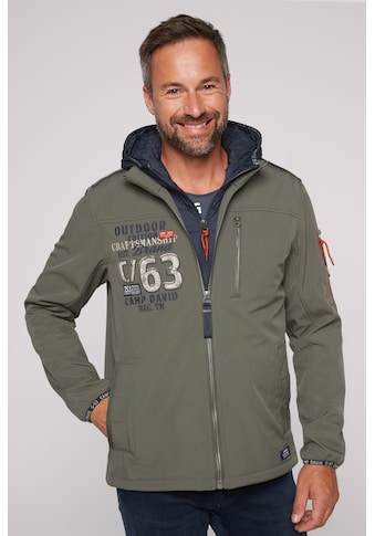 CAMP DAVID Softshelljacke su Kapuze su Logo-Appli...