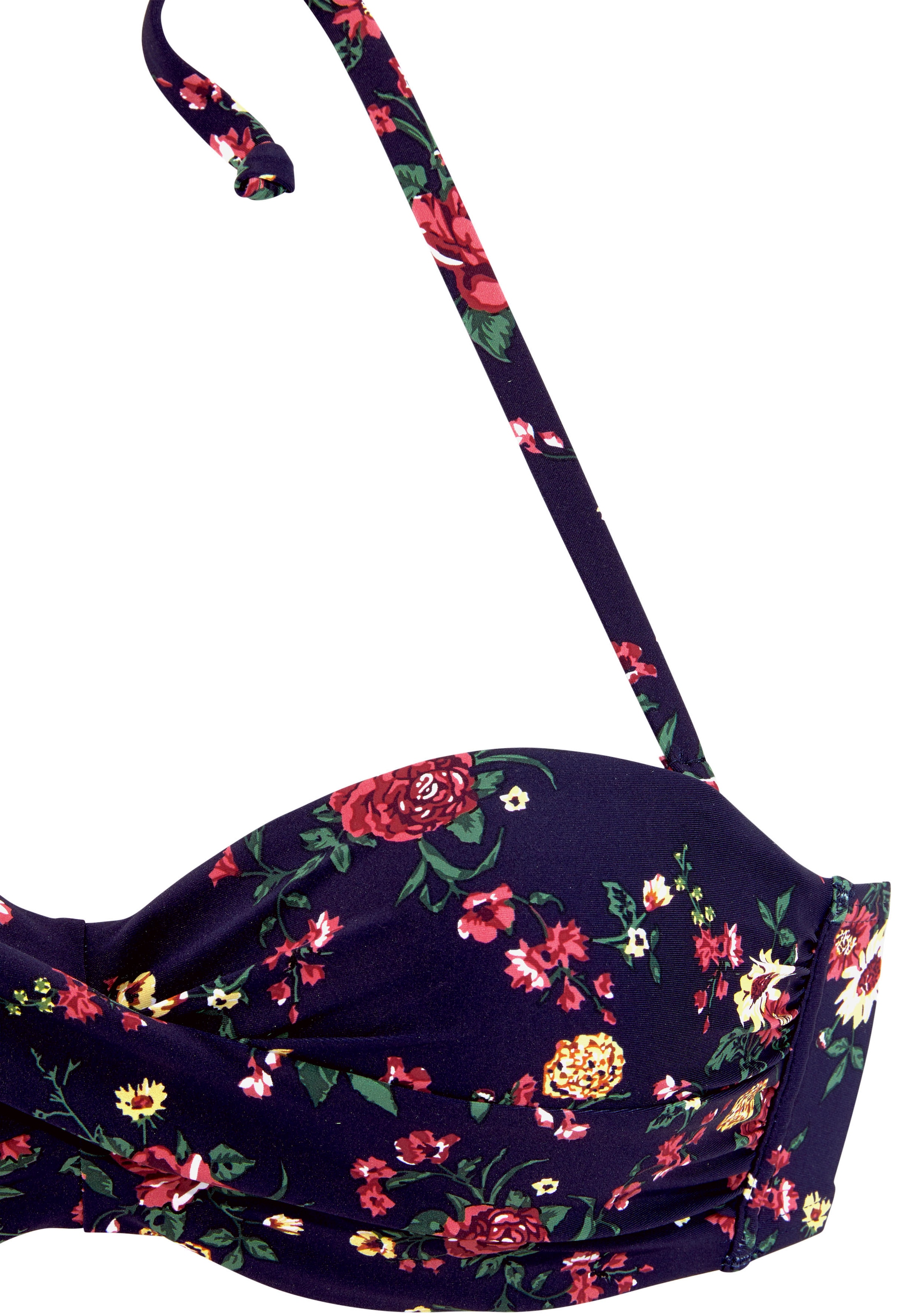 LASCANA Bügel-Bandeau-Bikini, mit romantischem Blumendesign