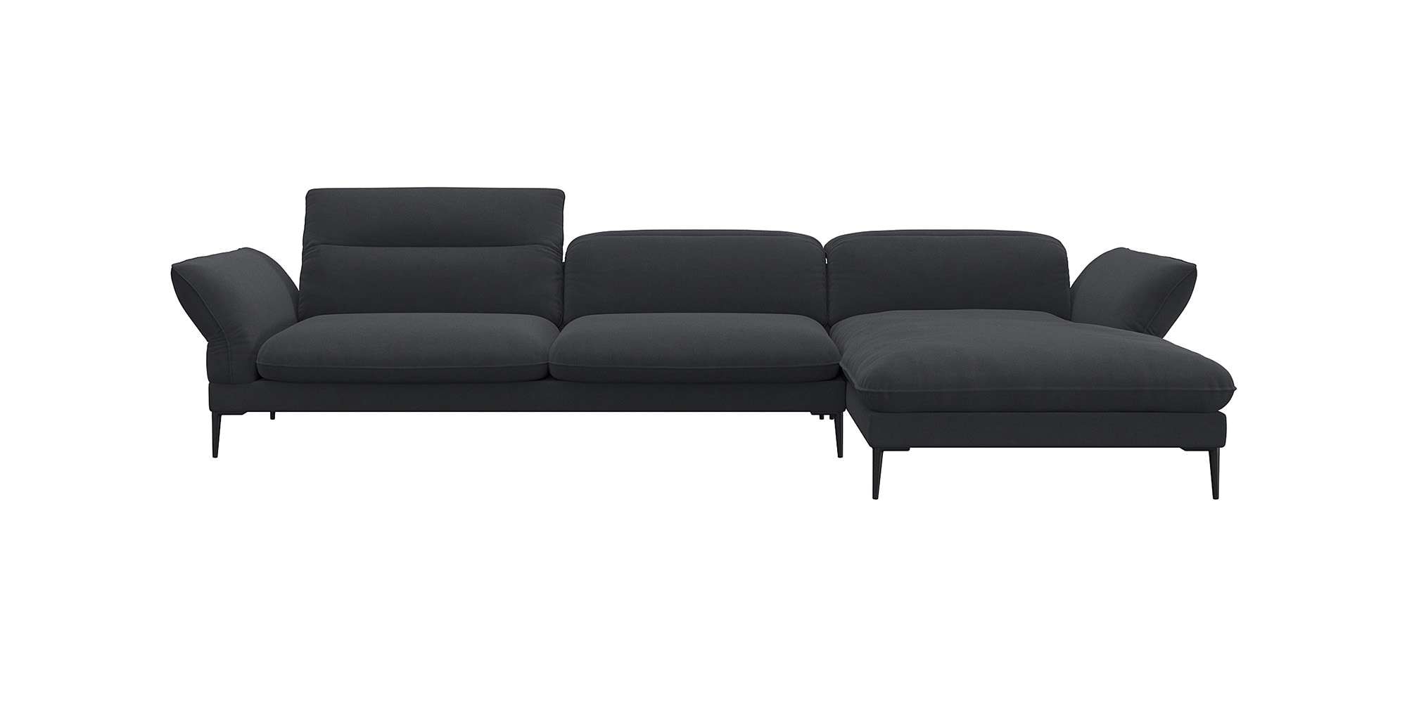 FLEXLUX Ecksofa »Salino, Funktionssofa mit Recamiere, Relaxsofa, Ecksofa«, Sofa mit Arm- und Kopfteil-Verstellungen, Kaltschaum & Stahl-Wellen