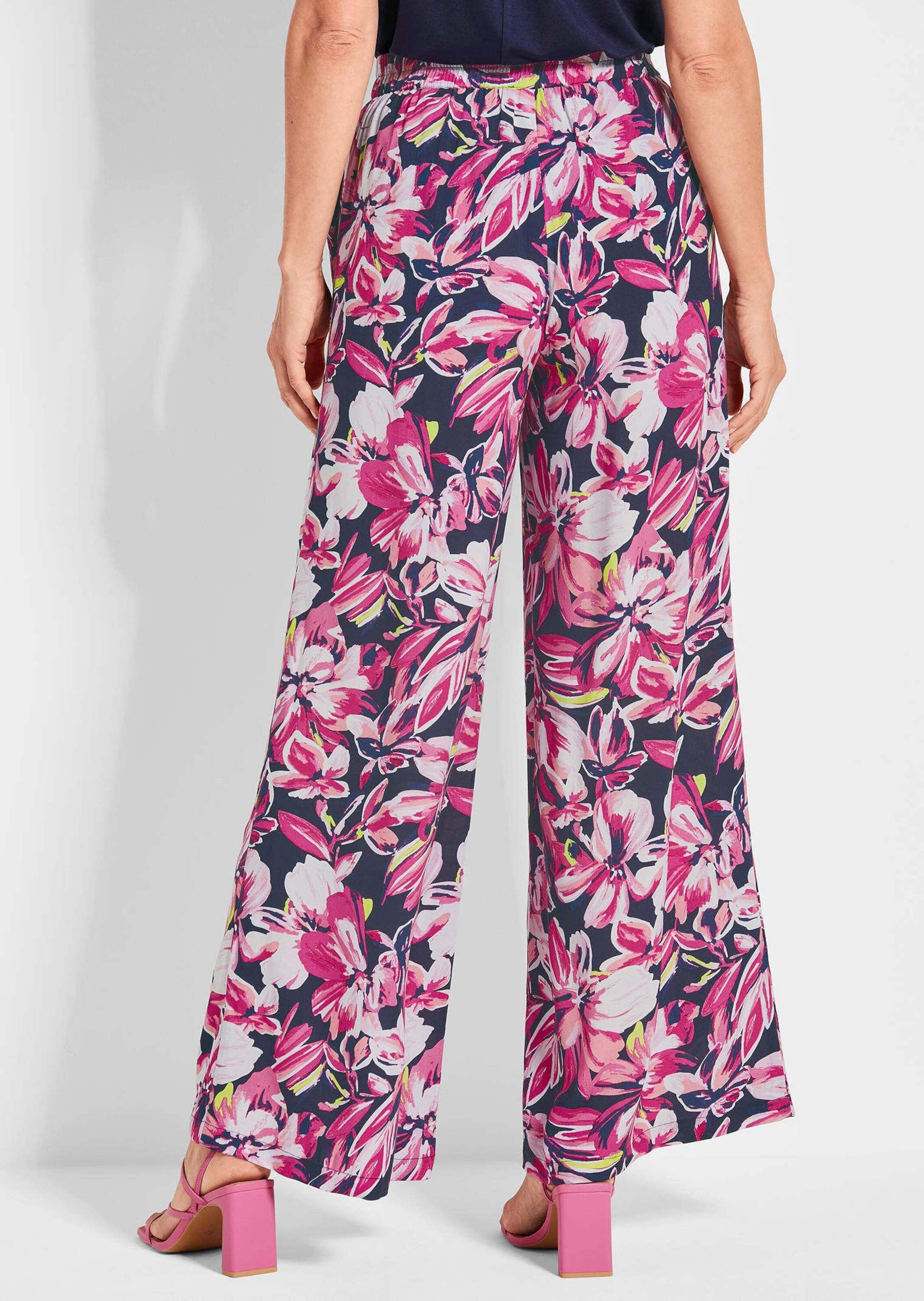 GOLDNER Schlupfhose »Kurzgröße Elegante Hose VERA mit Blütendruck«