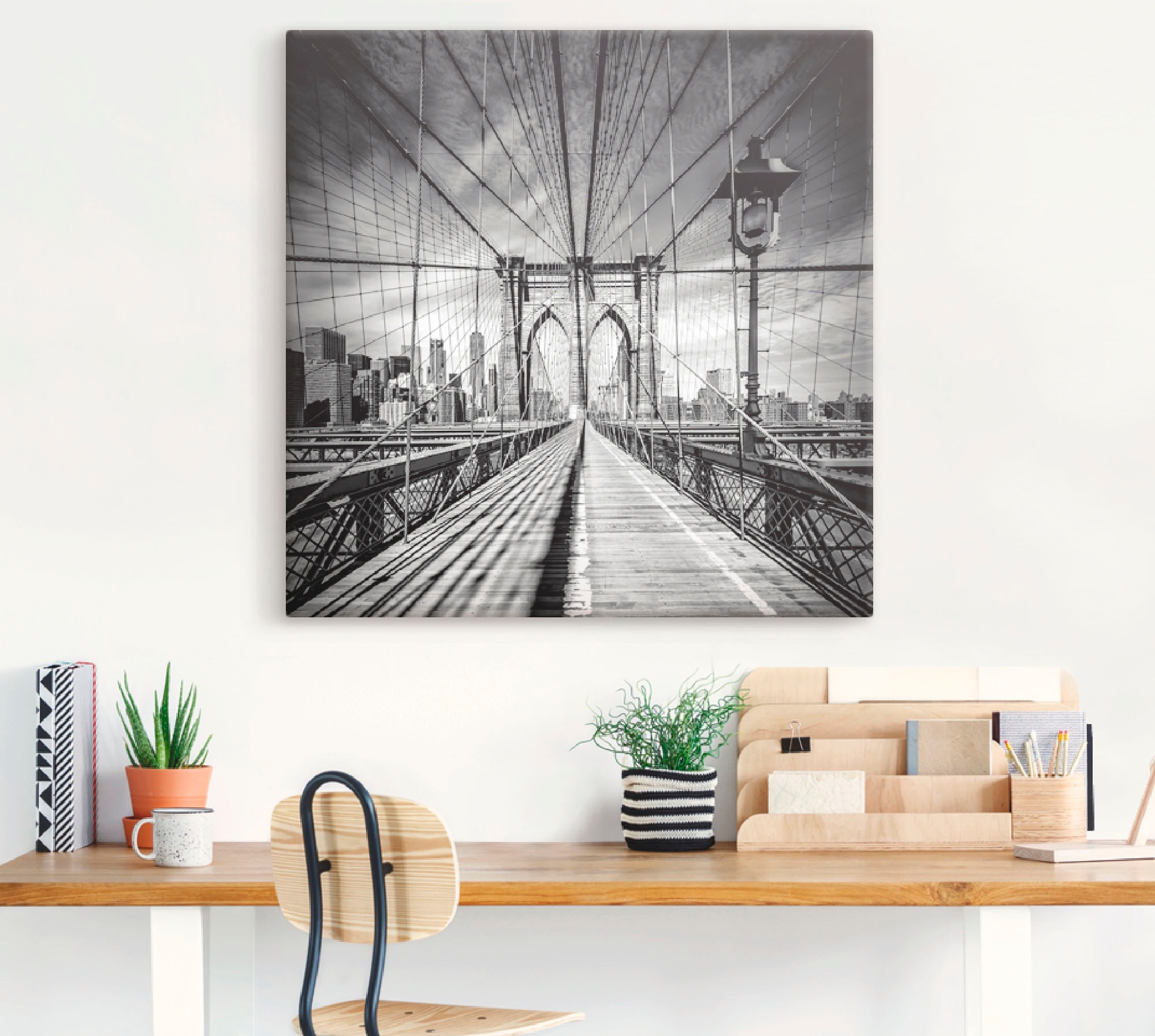 Artland Wandbild »New York City Brooklyn Bridge«, Amerika, (1 St.), als Alubild, Outdoorbild, Leinwandbild, Poster in verschied. Größen