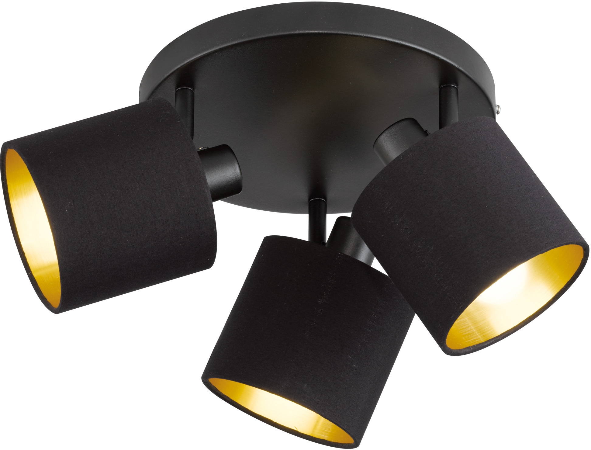 TRIO Leuchten Deckenstrahler »Tommy«, 3 flammig-flammig, 3-flammig (E14) in  schwarz-gold Optik, Spots einzeln schwenkbar bestellen | BAUR