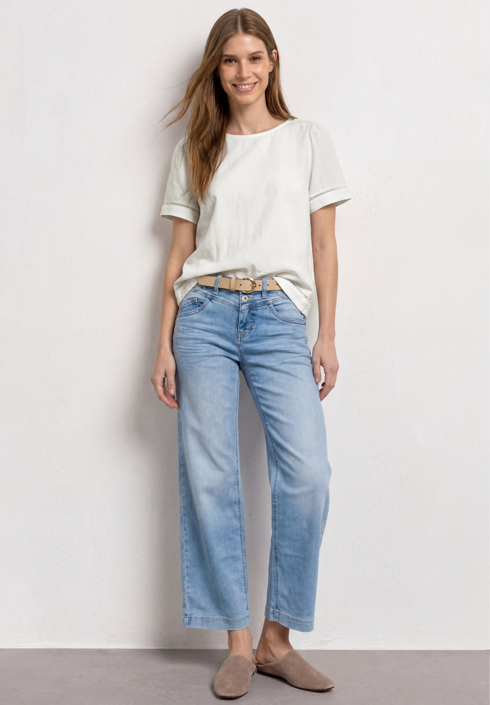STREET ONE Shirtbluse mit Rundhalsausschnitt