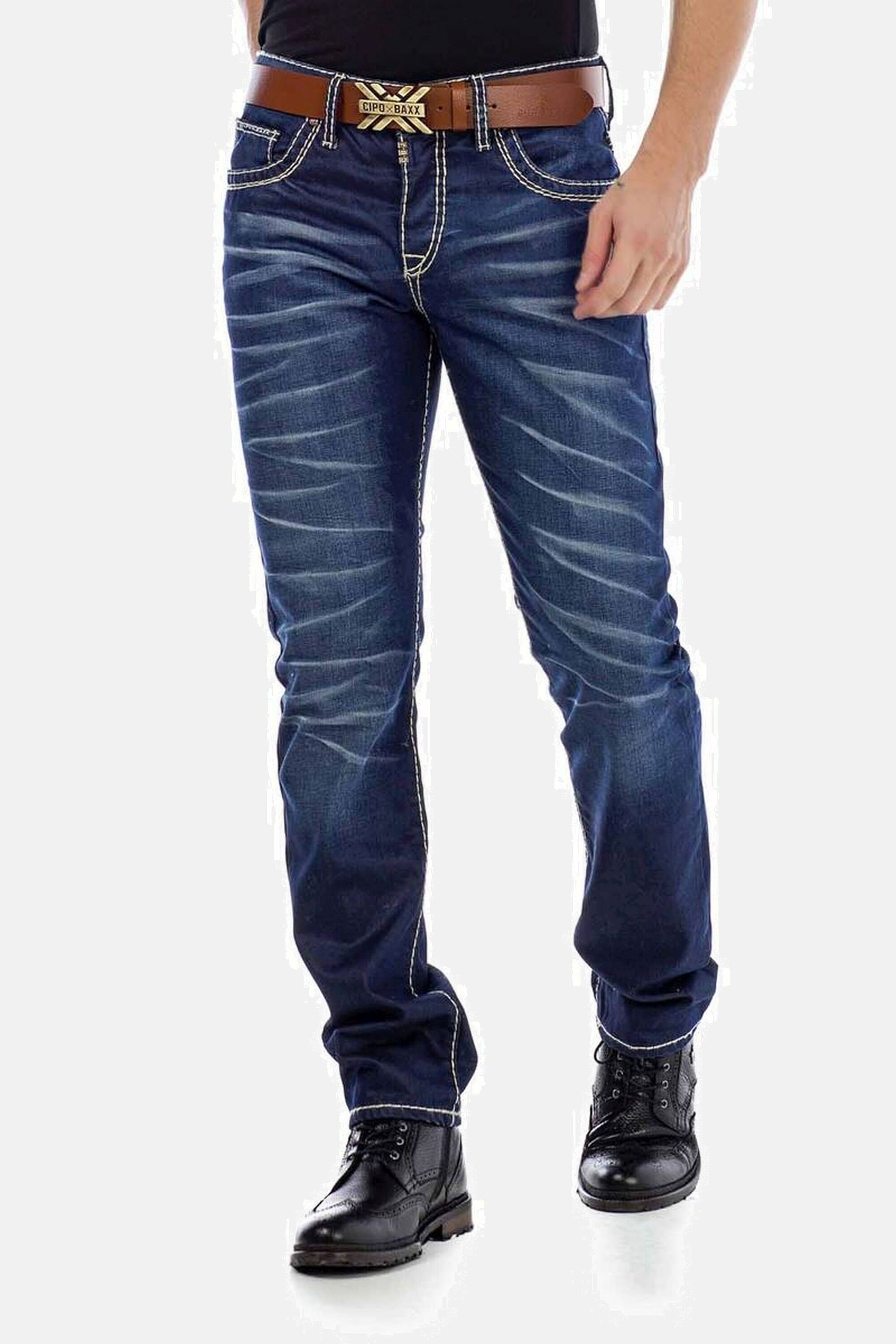 Cipo & Baxx Slim-fit-Jeans »Jeans«, mit scharfen Waschdetails, CD-471
