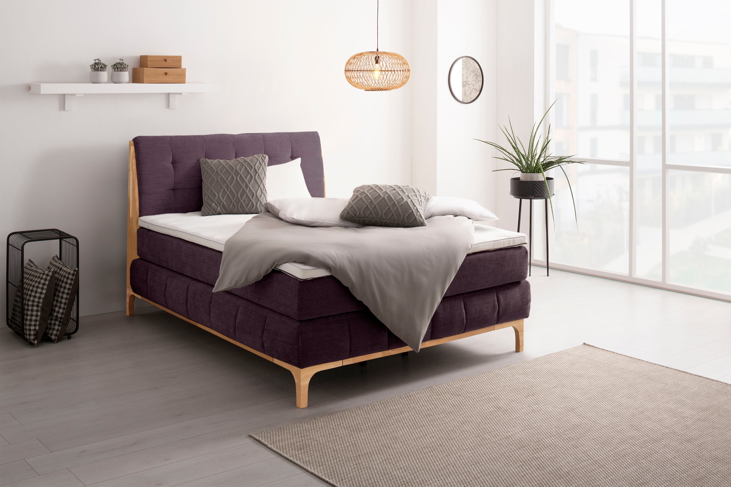 OTTO home Boxspringbett "Jelle" 5 Stk. tlg. zertifizierte, recycelte Bezugsstoffe, verschiedene Ausführungen