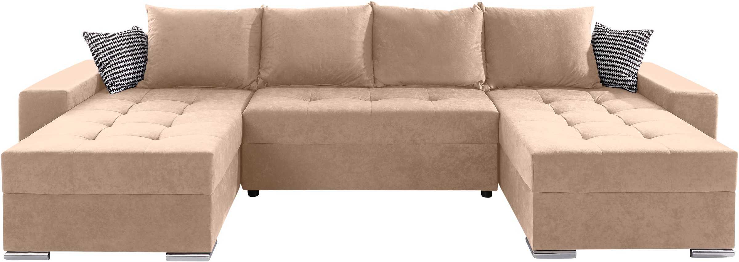 COLLECTION AB Wohnlandschaft "Josy XL U-Form, Breite: 313 cm" Schlaffunktion, Bettkasten & 2 Zierkissen, Federkern