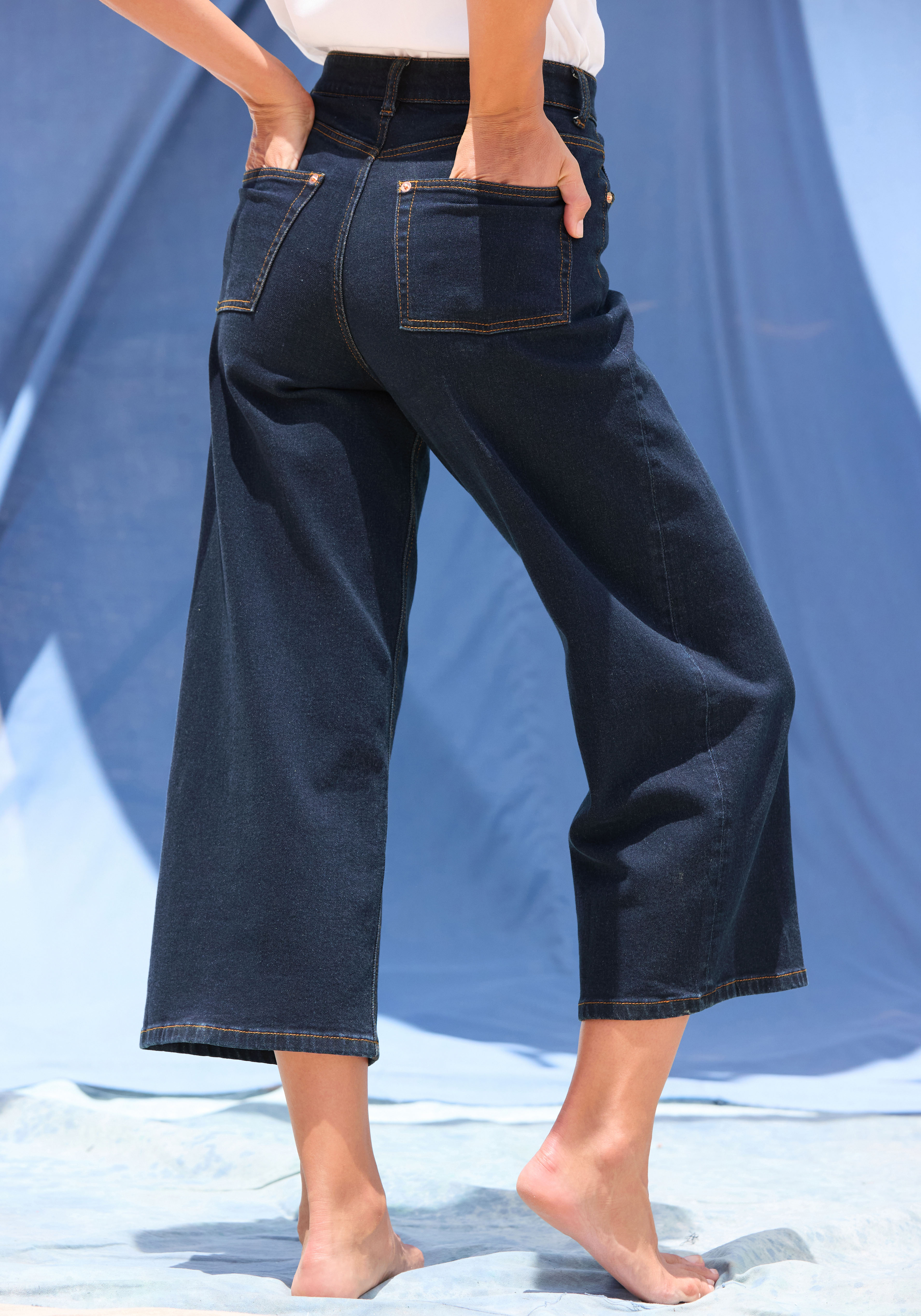 Thumbnail - LASCANA 7/8-Jeans, aus Baumwoll-Denim, Straight-Leg