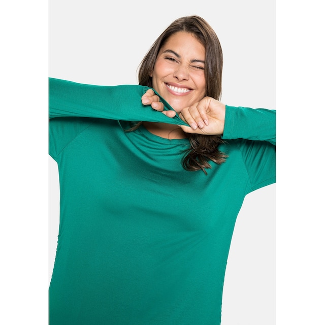 Sheego Longshirt »Große Größen«, mit Raffungen am Saum für bestellen | BAUR