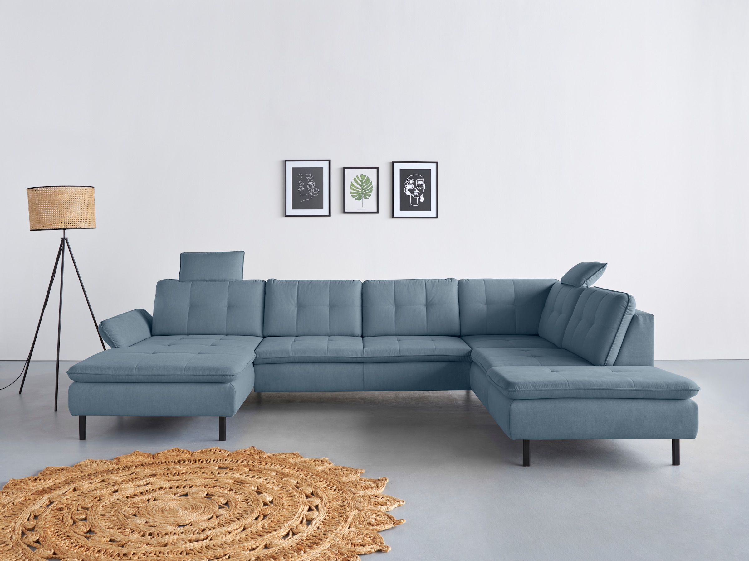 Home affaire Wohnlandschaft "Birkholm U-Form" Armlehnverstellung, auch in E günstig online kaufen