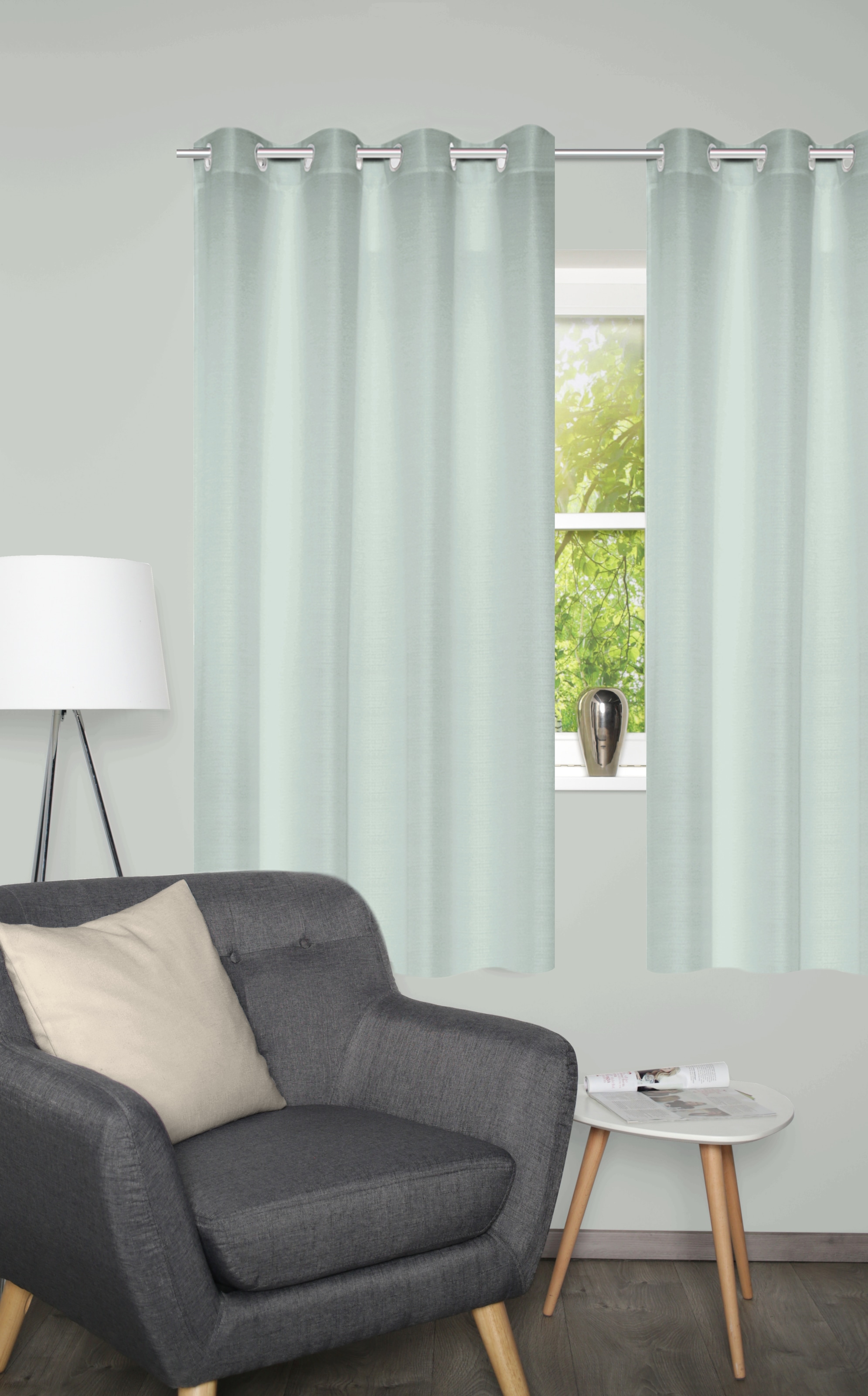 Home Basics Vorhang "BENOGA 2er SET" Ösen 2 Stk. tlg. SET, Ösenschal, Uni, Dekostruktur