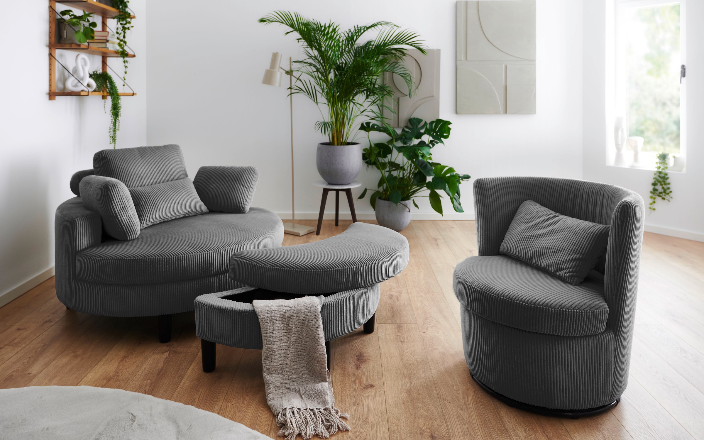 ATLANTIC home collection Drehsessel "Keno" 360-Grad drehbarer Cordsessel, i günstig online kaufen