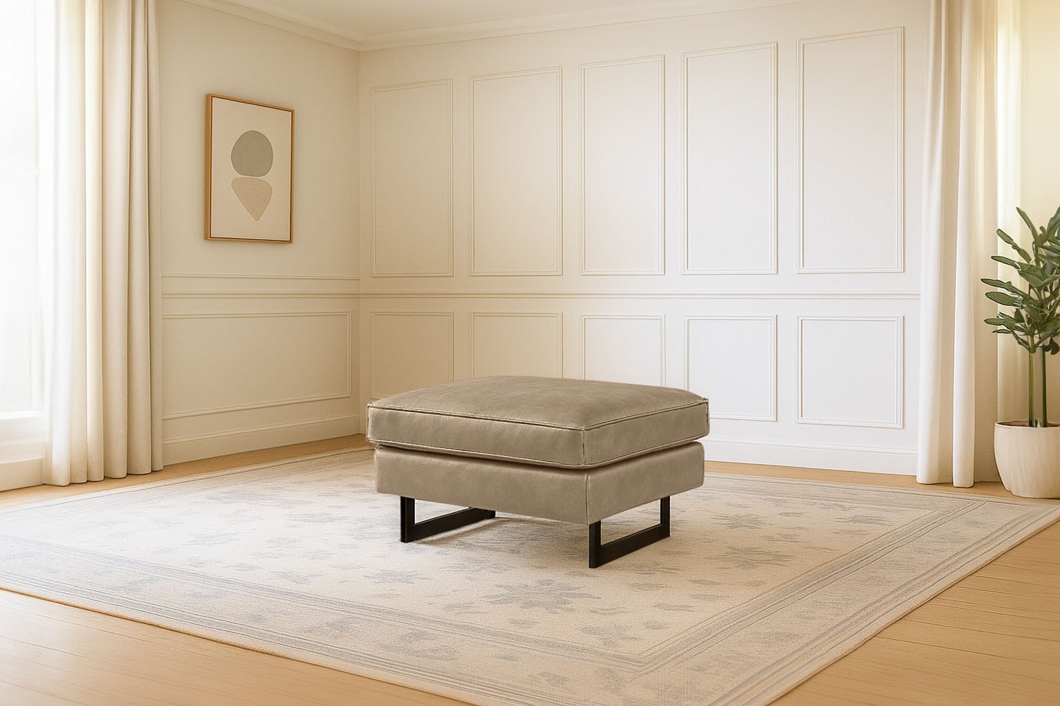 Home affaire Polsterhocker "Pinto" mit Keder, Metallfüßen und auch in Cord günstig online kaufen