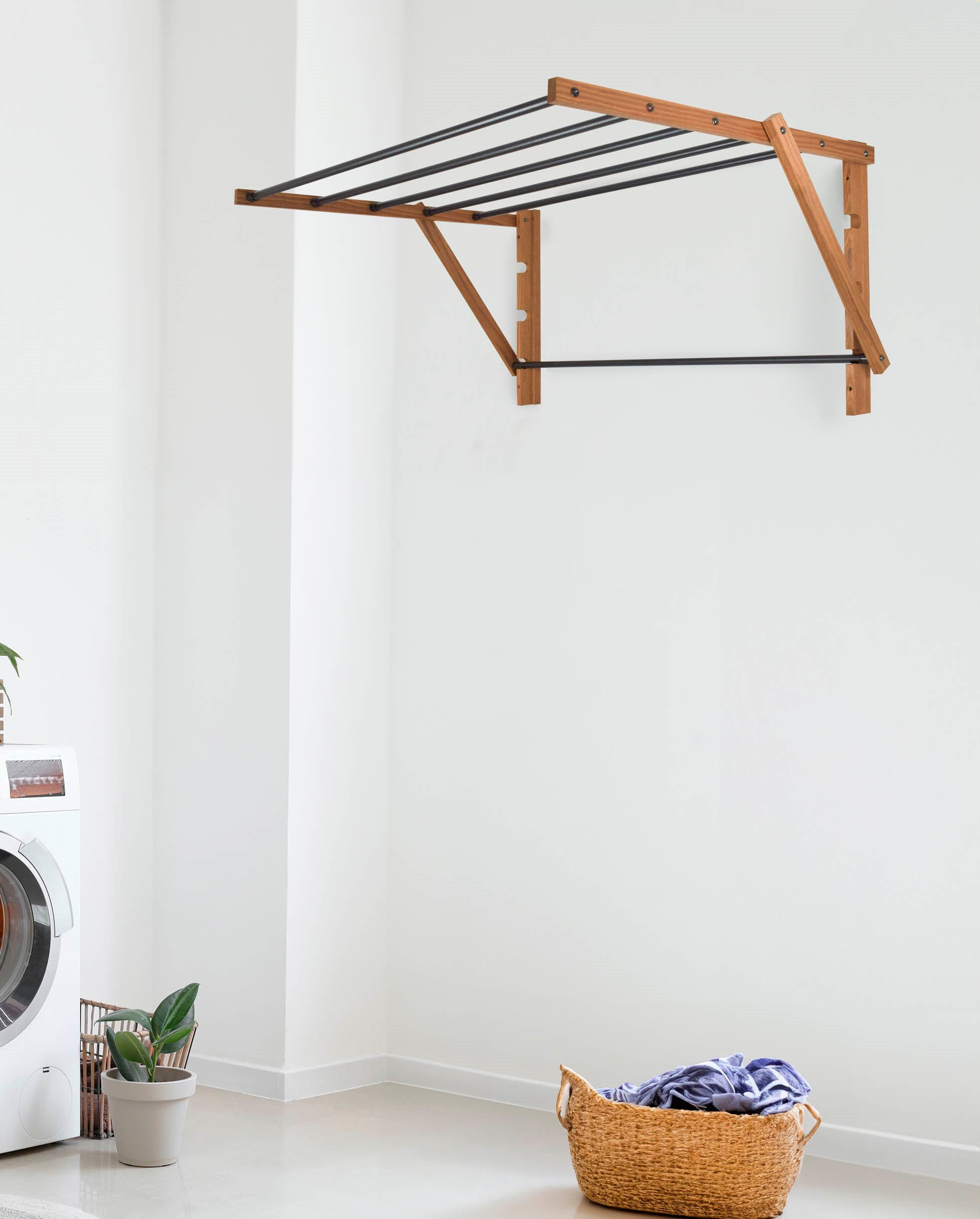 Bischof Wandwäschetrockner "Kraftpaket" Eschenholz/Metall, 4 m Trockenlänge günstig online kaufen