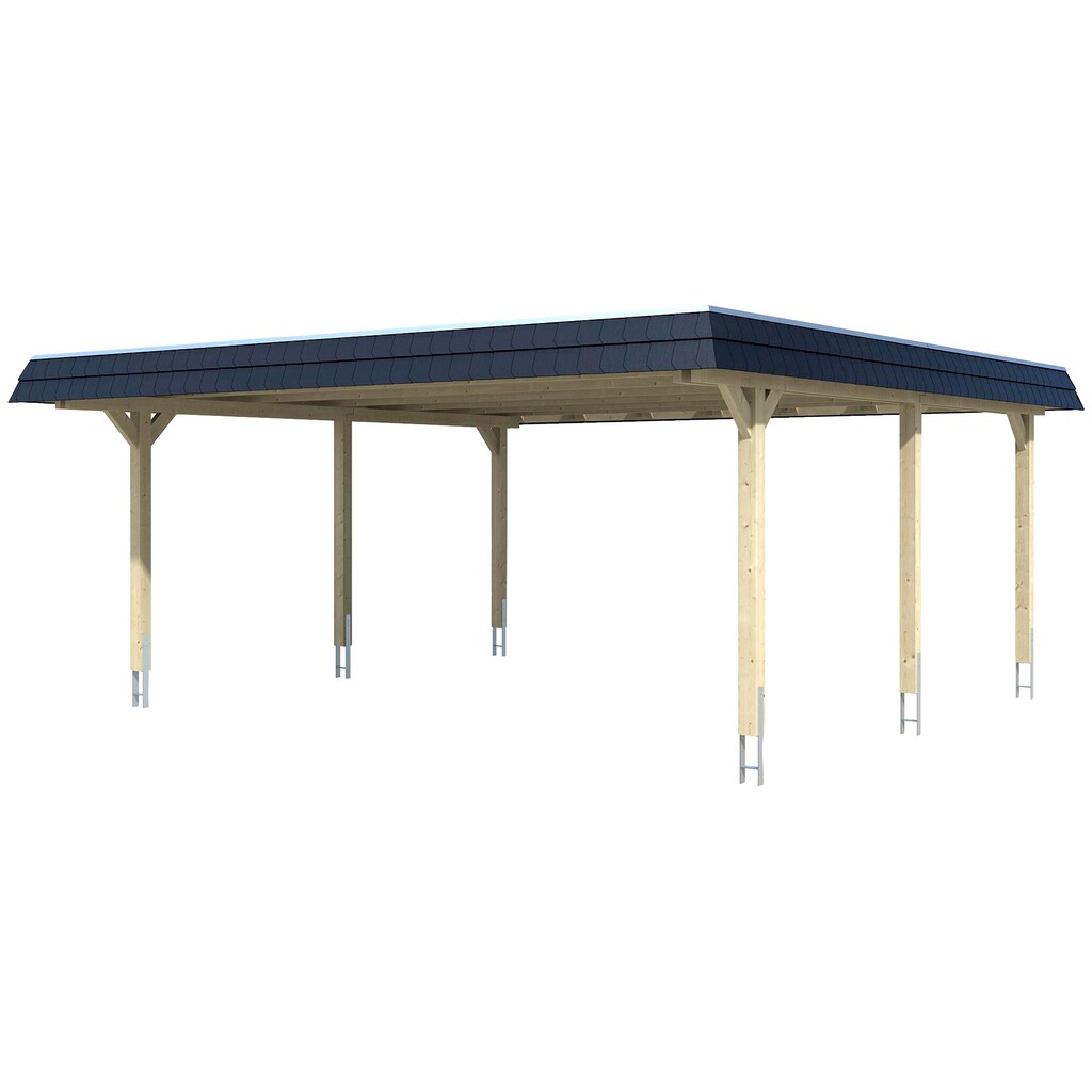 Skanholz Doppelcarport »Wendland«, Leimholz-Nordisches Fichtenholz, 550 cm, natur