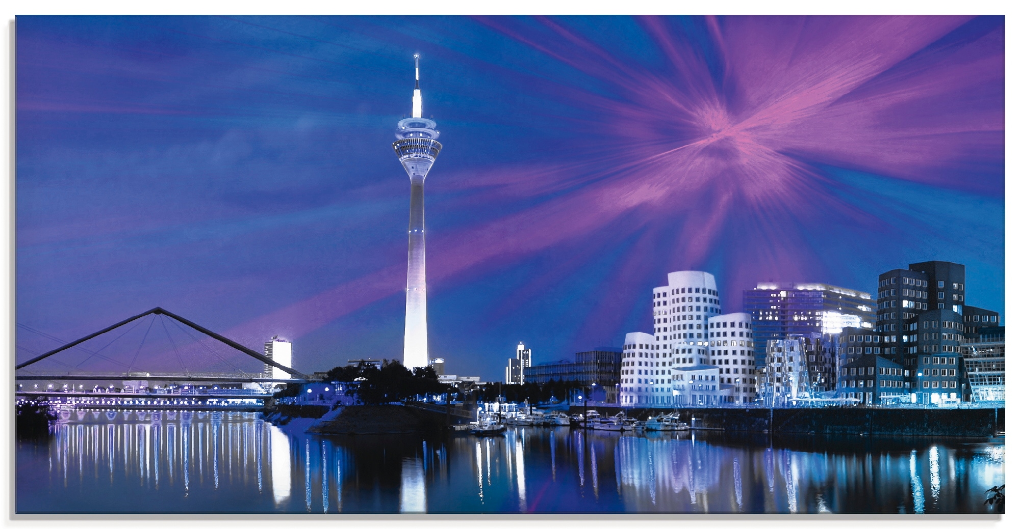 Artland Glasbild "Düsseldorf Skyline Abstrakte Collage" Deutschland 1 Stk. tlg. in verschiedenen Größen