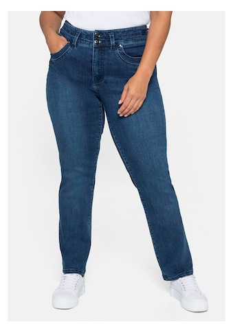 Gerade Jeans »Große Größen«, MANUELA für eine schmale Taille und kräftige Oberschenkel