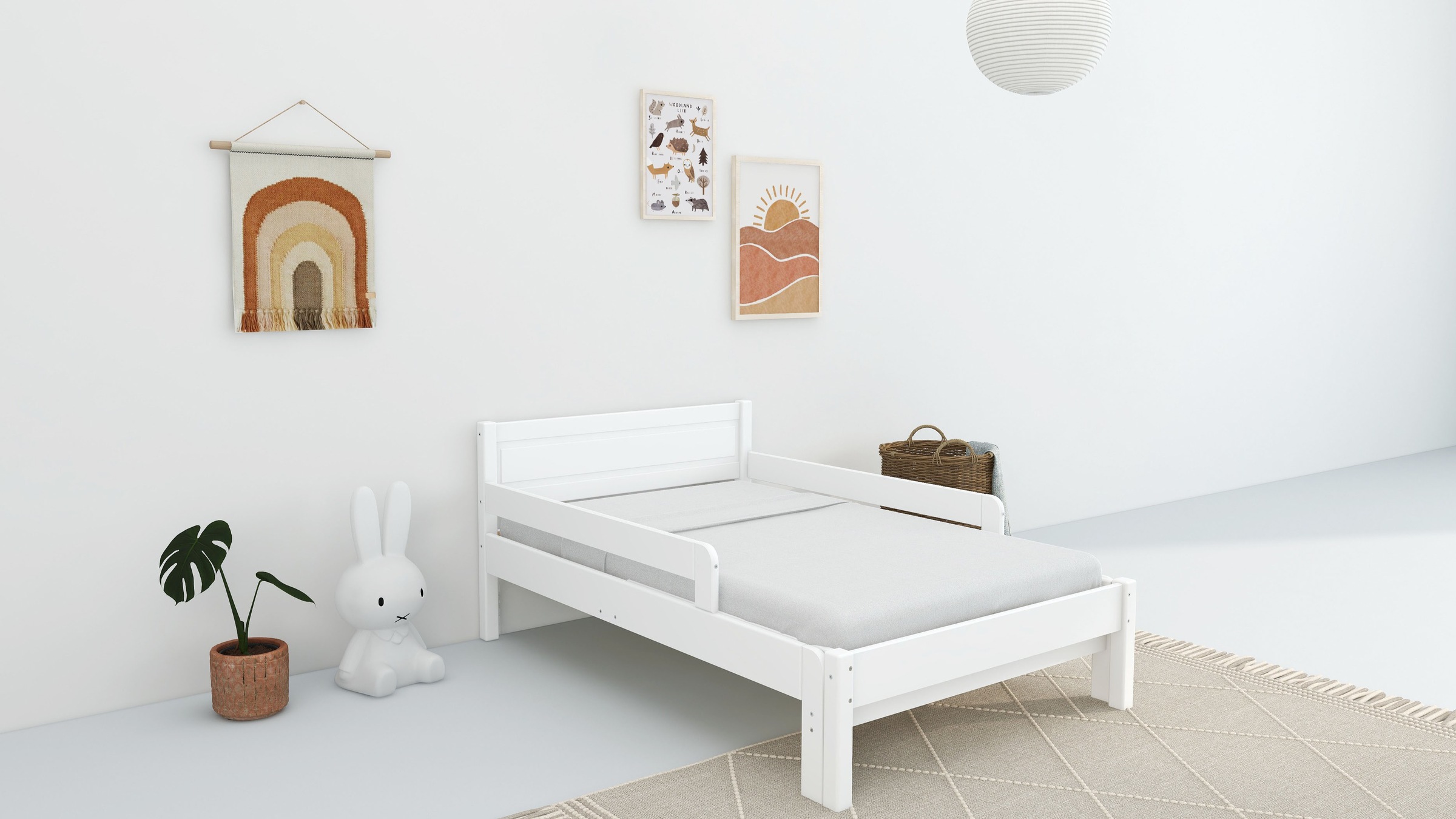 OTTO home Kinderbett »Hero, Massivholzbett, ausziehbar von 140 bis 200 cm, FSC®« 90cm Breite, 140-200cm Liegefläche,  massive Kiefer, mit Lattenrost, zeitlose Optik,  Rausfallschutz
