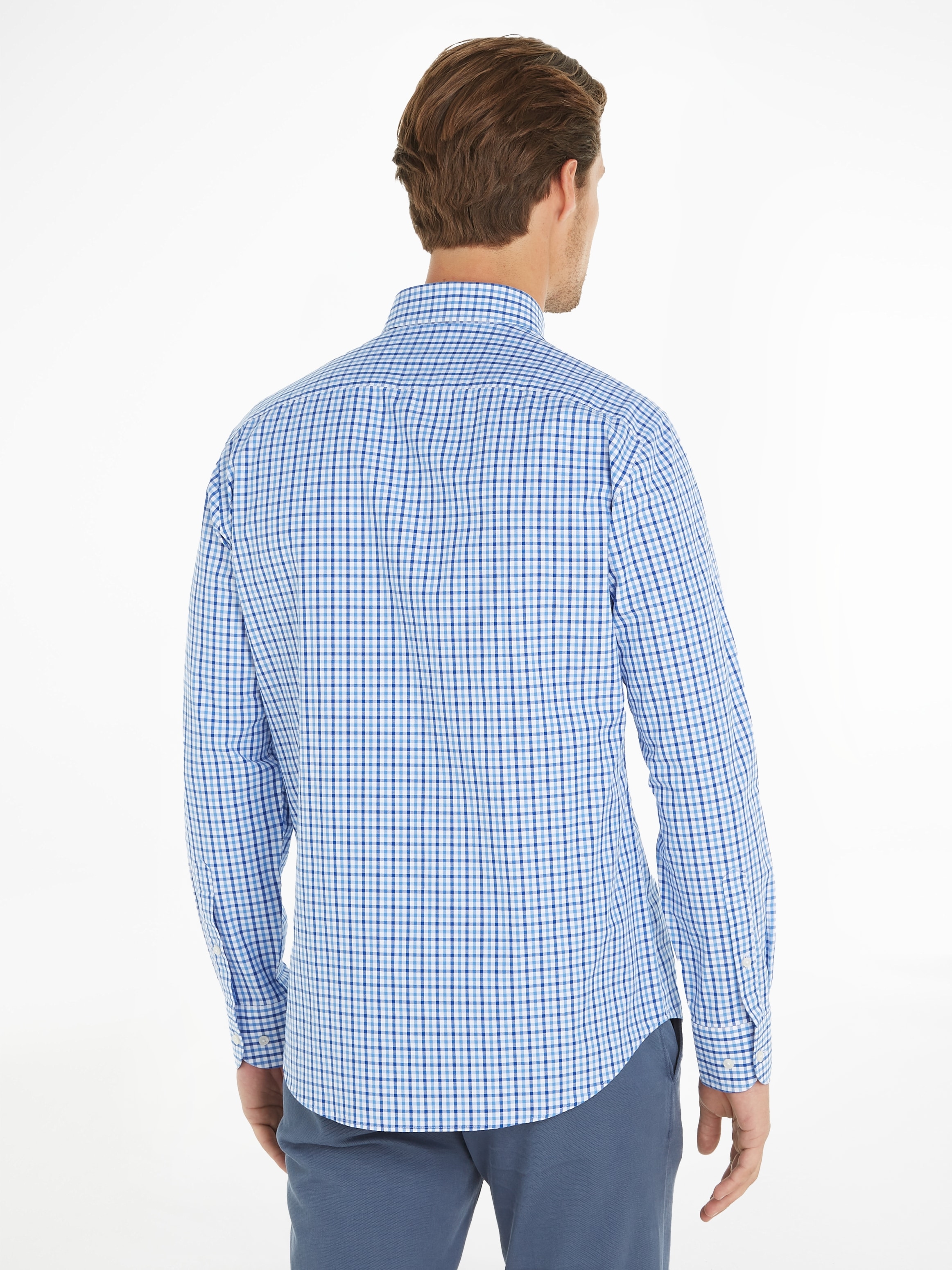 Tommy Hilfiger Langarmhemd »CL W-OXFORD CHECK RF SHIRT«, mit dezenter Labelflag auf der Brust