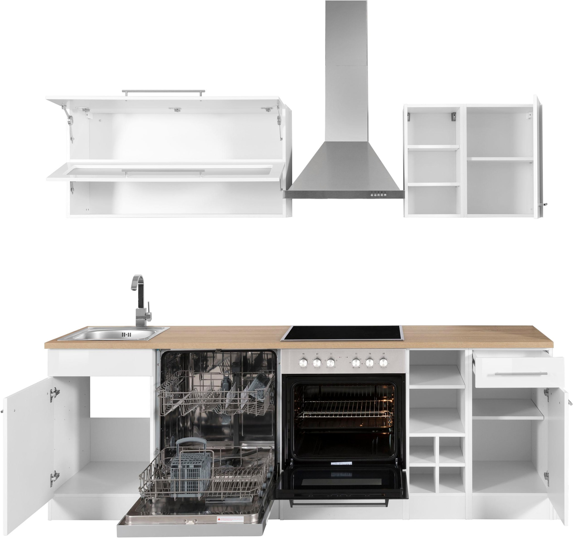 KOCHSTATION Küchenzeile »KS-Eton«, mit E-Geräten, Breite 240 cm